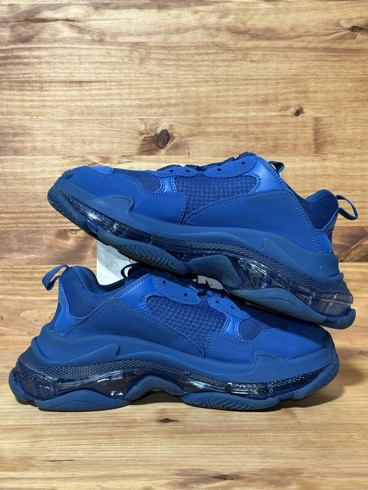 Size 8M/9.5W – Balenciaga Triple S Clear Sole Teal Blue 541624W2GA14810 Pre-Owne