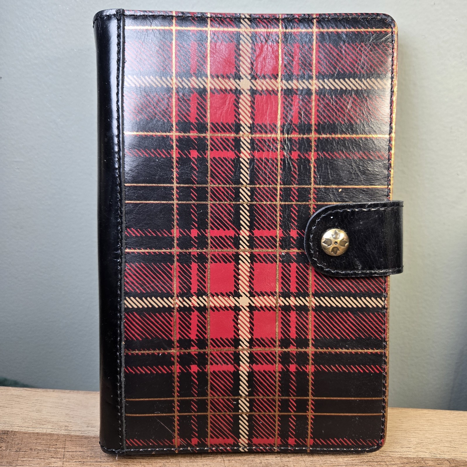 Patricia Nash 6 Ring Day Planner Tartan Pattern Italian Leather Pad 6×9 inches