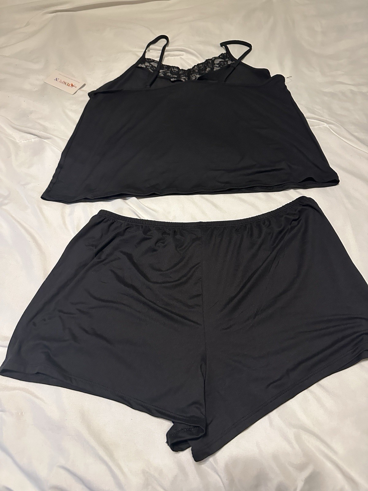 Joyspun Black Cami Shorts Pajama Set Women’s Size Large NWT Goth Style