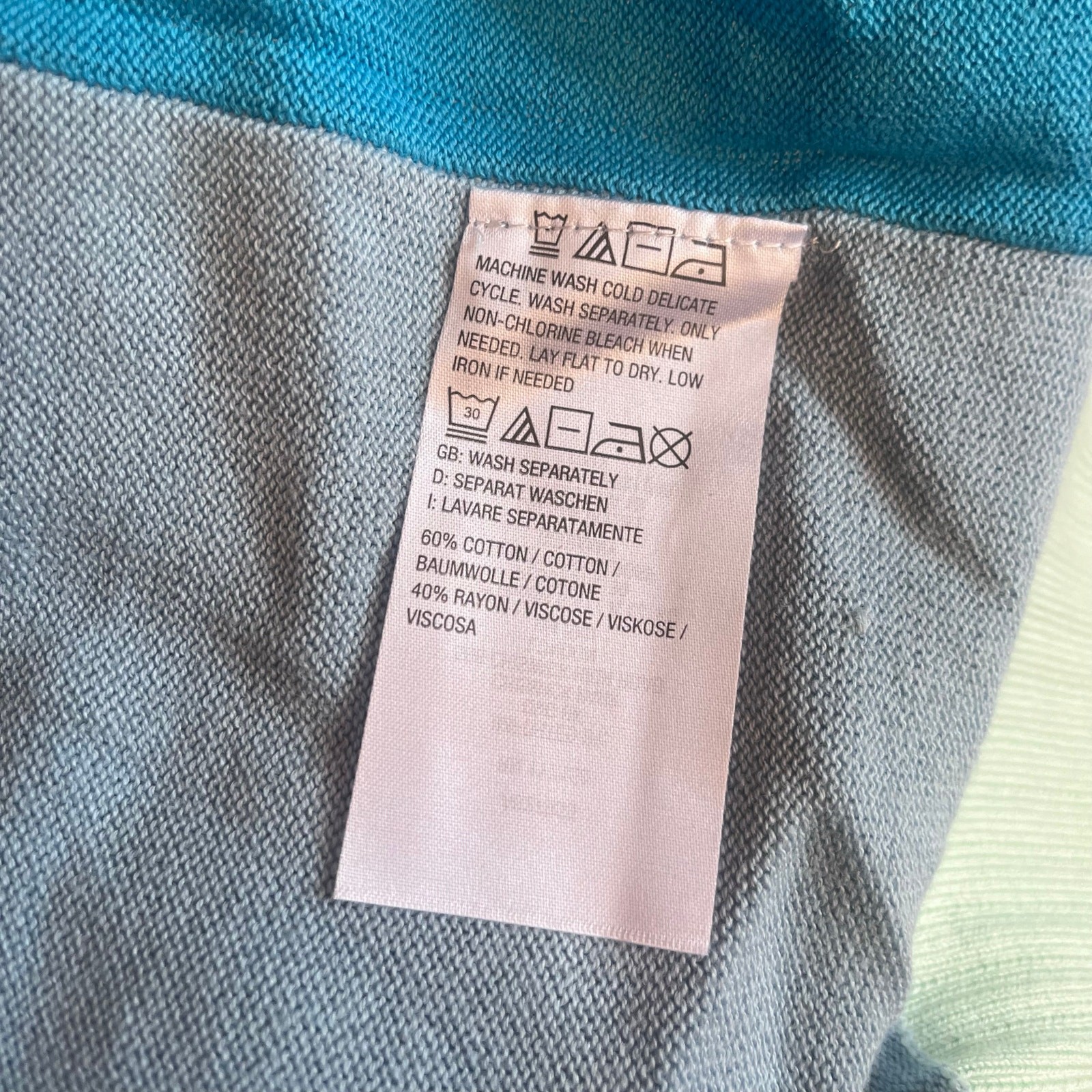 Belle by Kim Gravel Laguna Blue Pop of Color Color Block Sweater