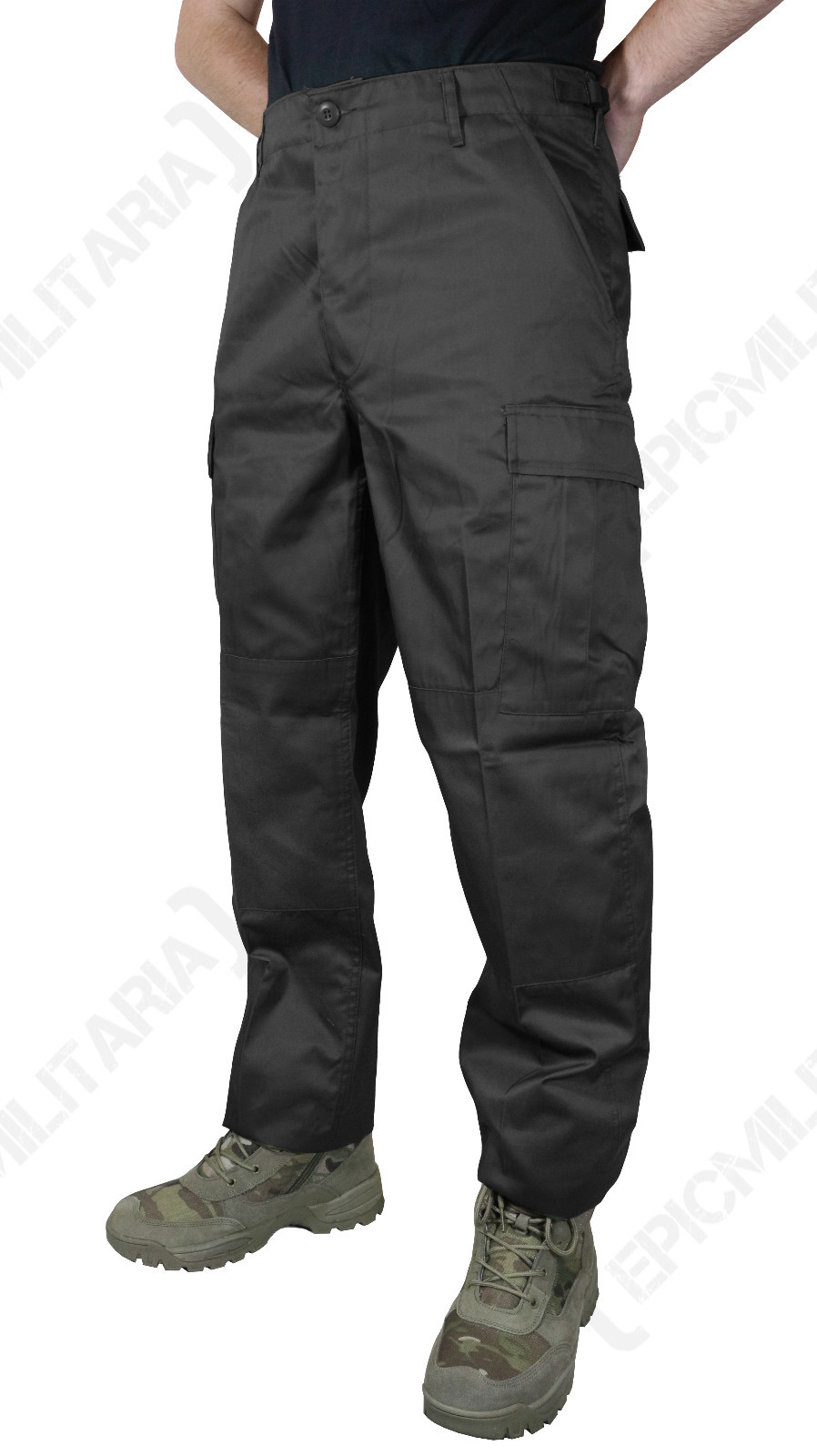 Black BDU Trousers – Army Military Tough Cargo Men’s Pants New