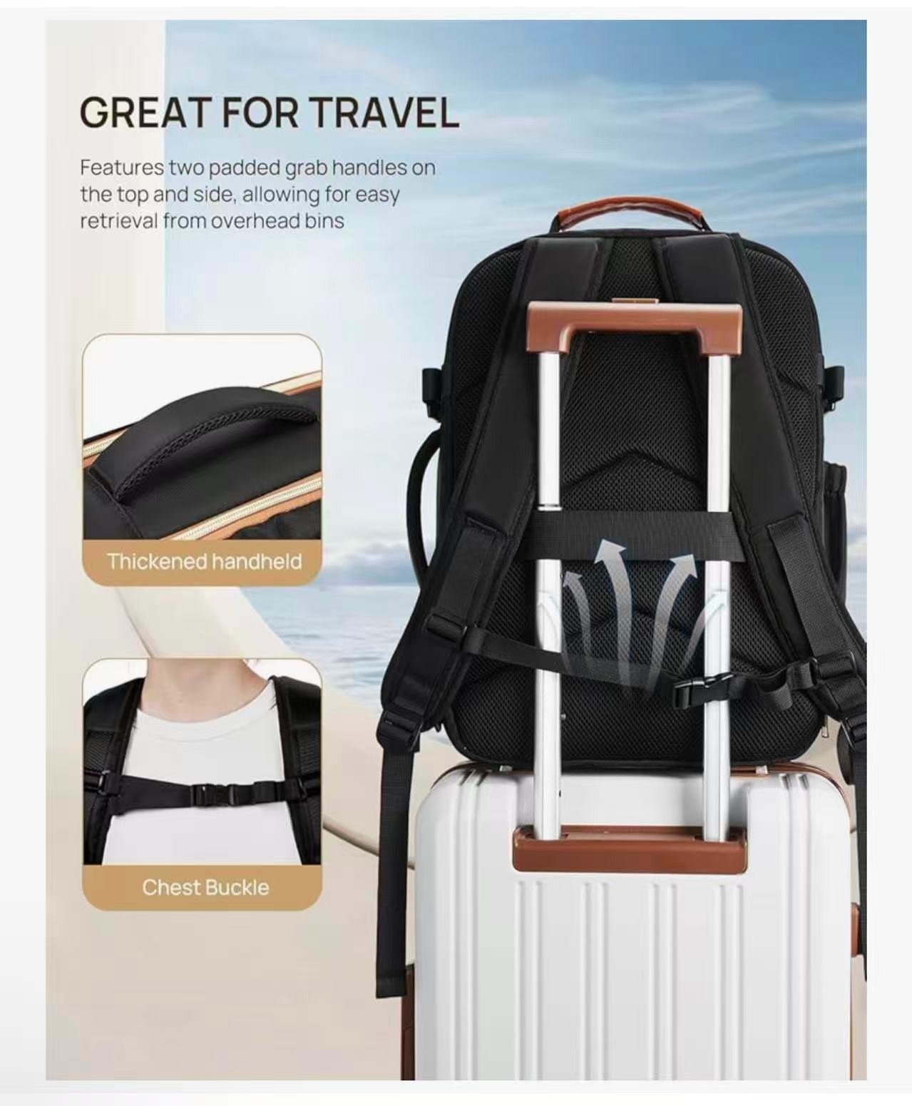Telena Travel Backpack for Women, 15.6 inch Laptop Backpack TSA Carry on Backpac