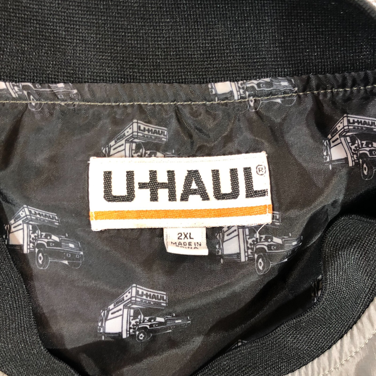 uhaul fullzip jacket mens 2XL black gray logo
