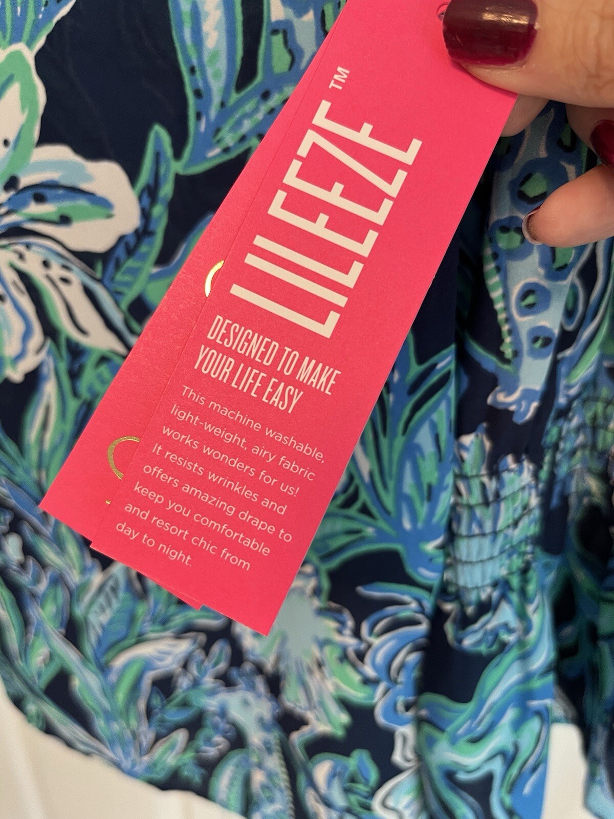 NWT Lilly Pulitzer Maritza Top High Tide Navy Take It Or Leaf It