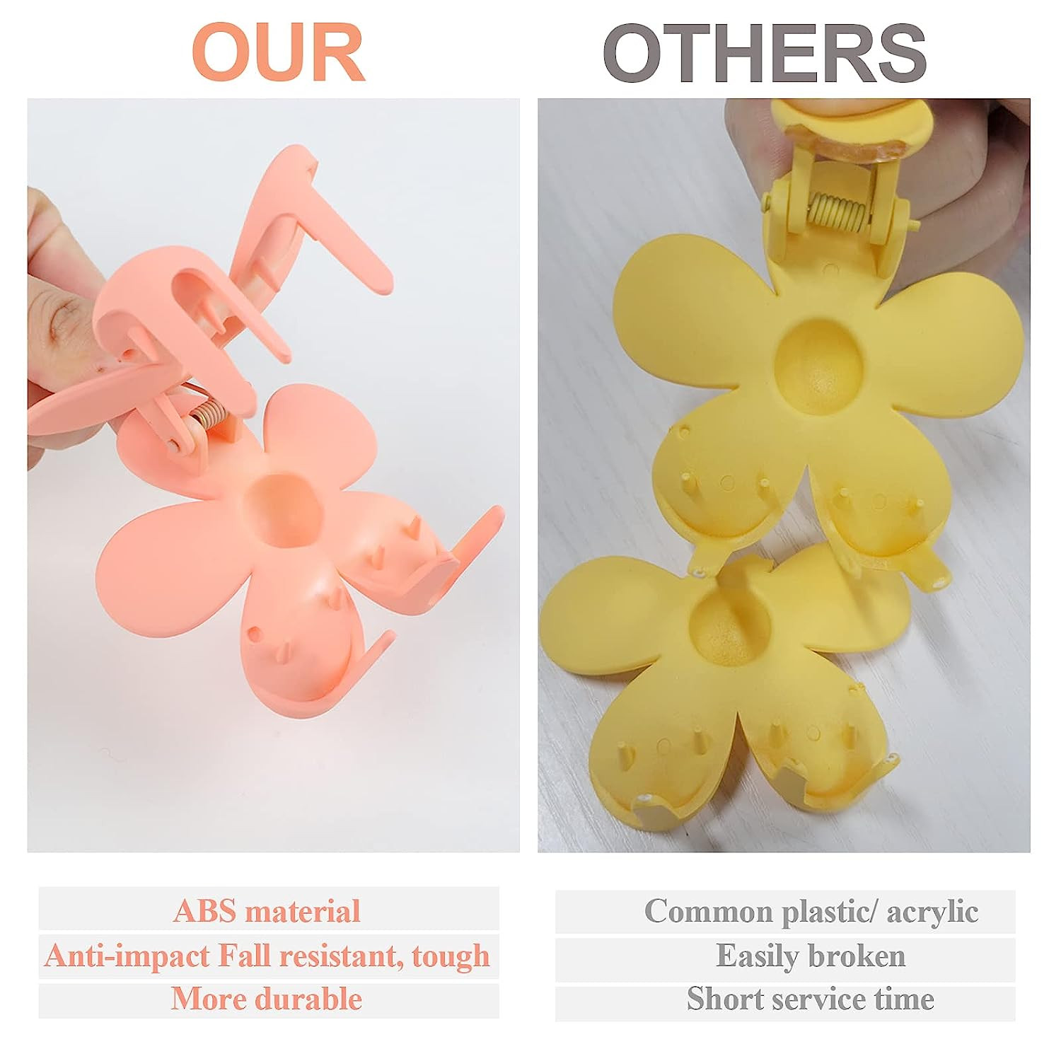 Flower Claw Clip 7 PCS Claw Clips, Hair Clips for Women Non Slip for Thick Hair