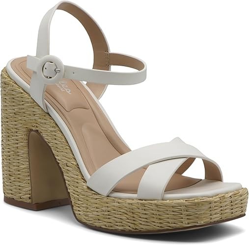 CHARLES By Charles David Women’s Rayna Heeled Sandal, White, 6M