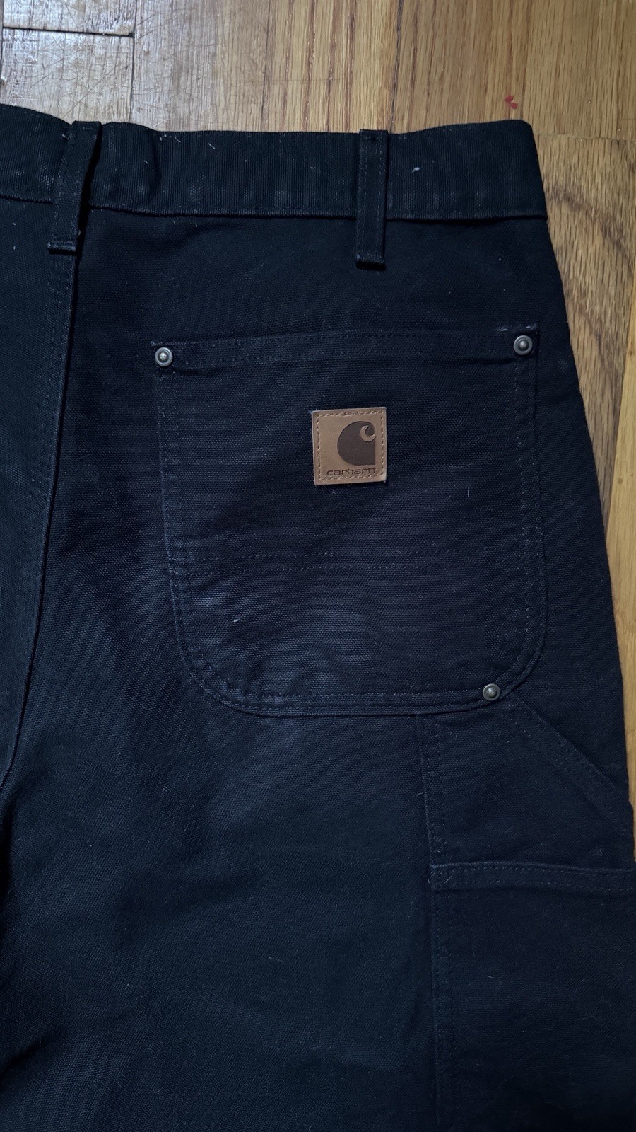 Carhartt B01 Firm Duck Double-Knee Work Dungaree – Black Size 32-32 clean 🧼