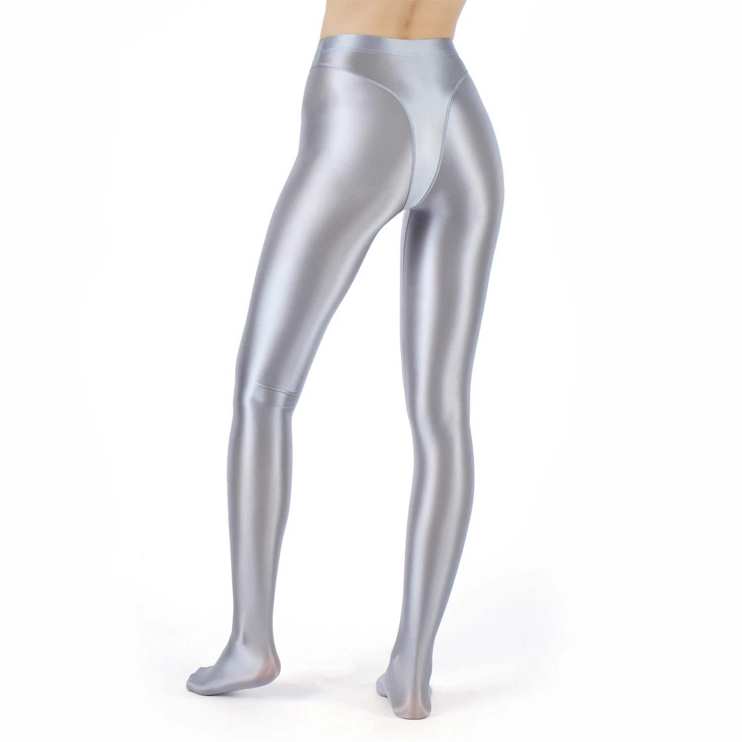 Opaque Elastic High Waist Tight Shiny Oil Glossy Pantyhose Yoga Dance Stockings