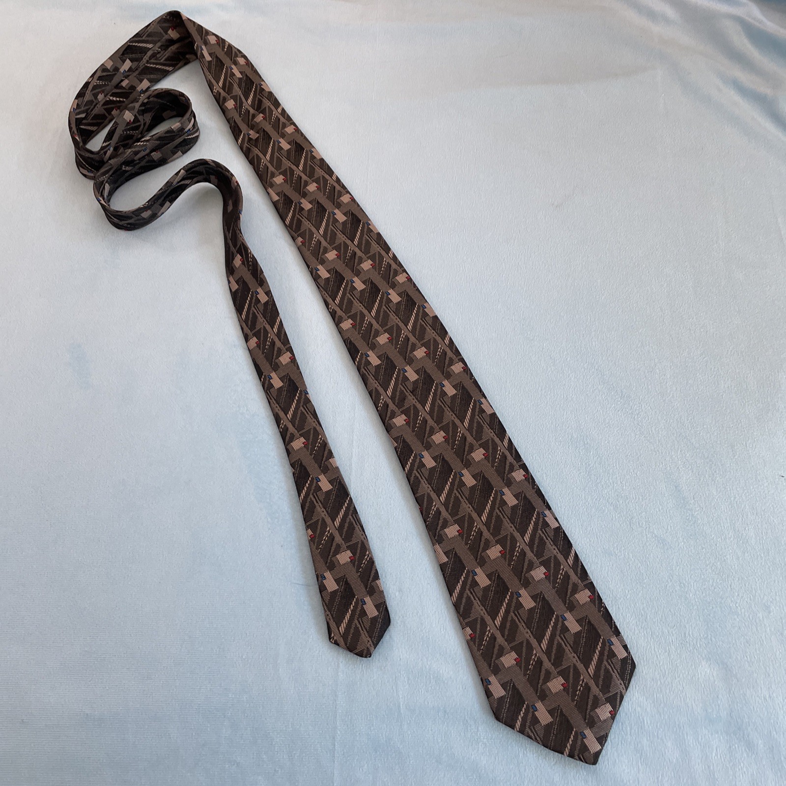 TREVIRA Collection Vintage 90s Cybergoth Made USA Tie Gray Steel Punk 3″ 58″