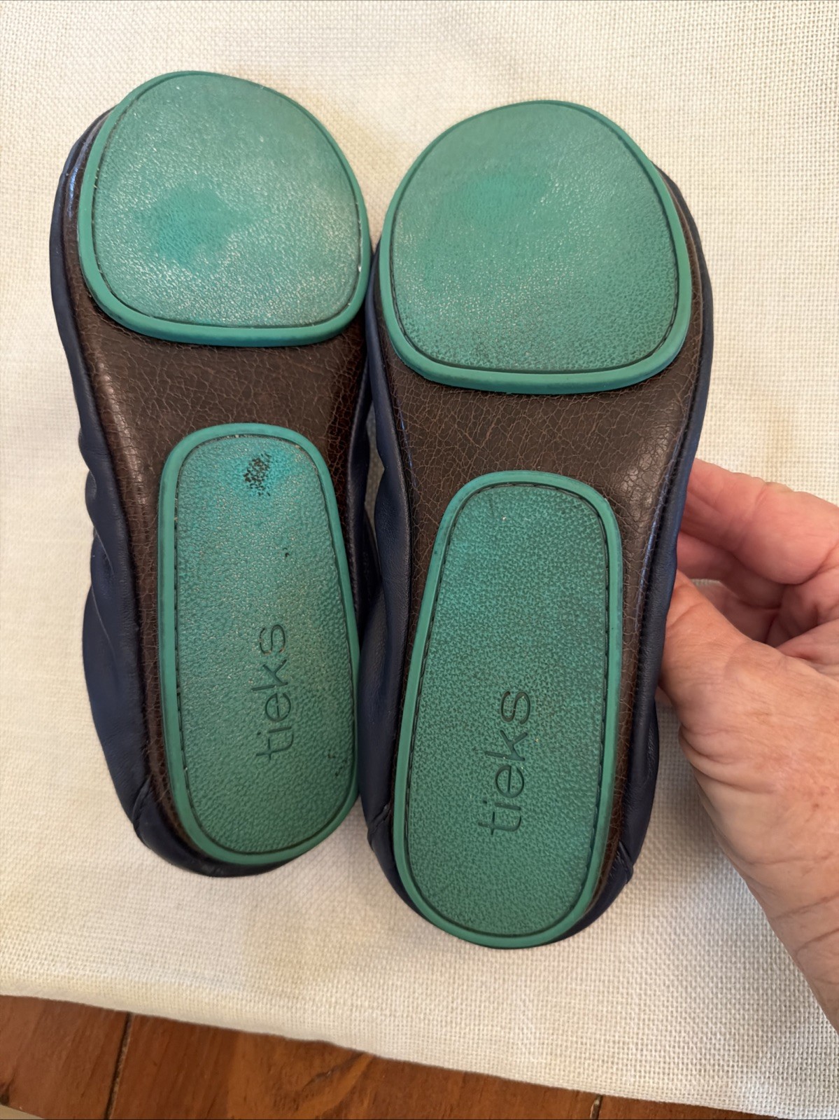 Tieks by Gavrieli Cali Navy Blue Ballet Slip On Leather Flats Women’s Size 9