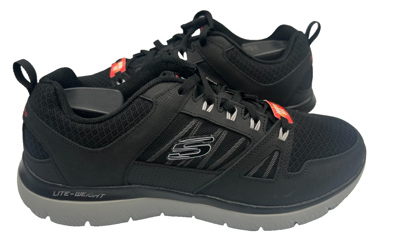 Skechers Men’s Summits New World Lace Up Running Shoes Blk/Gry WIDE Size:9.5 80i
