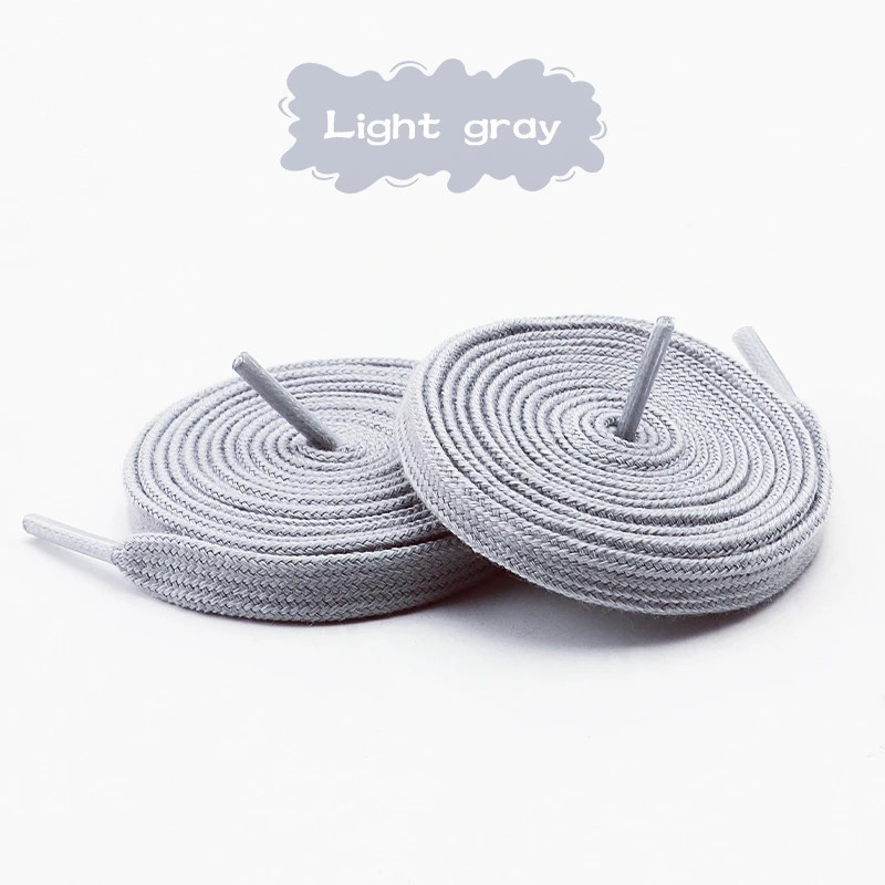 1 Pair Classic Pure Cotton Flat Shoelaces 0.8cm Width Sports Canvas Laces for Me