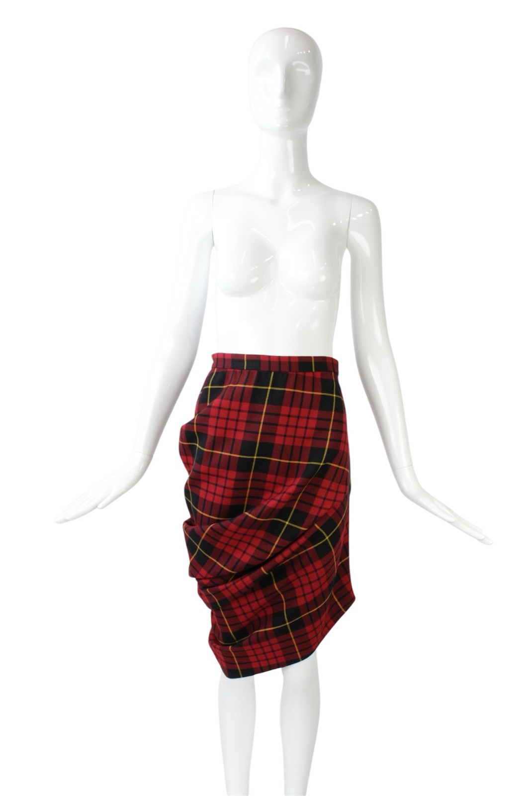 ALEXANDER MCQUREEN JOAN 1998 TARTAN ASYMMETRICAL ENSEMBLE!