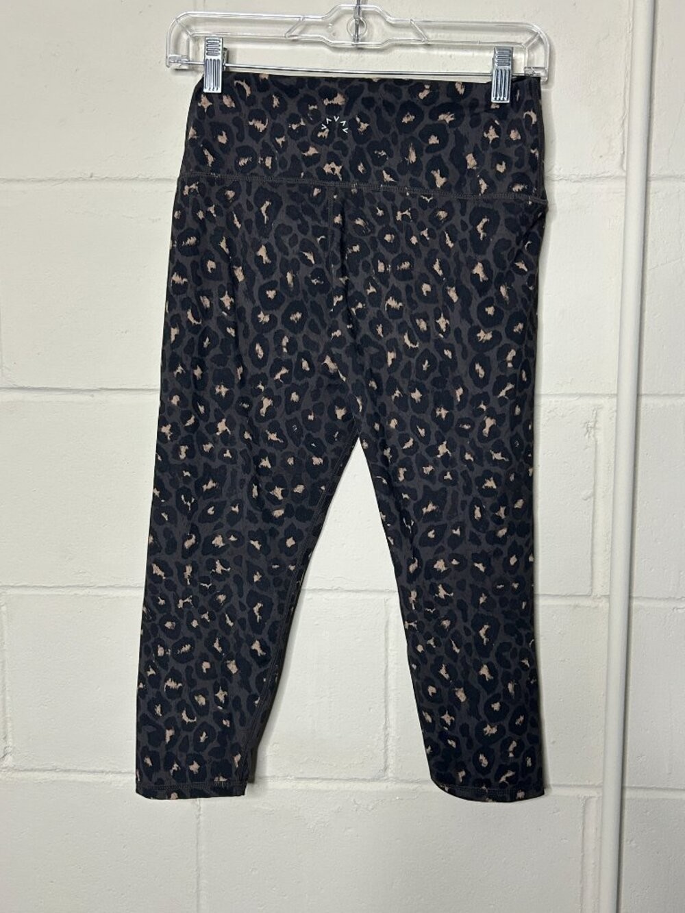 Varley Leggings Womens Large Leopard Print Buttery Soft Cropped Workout Leisure