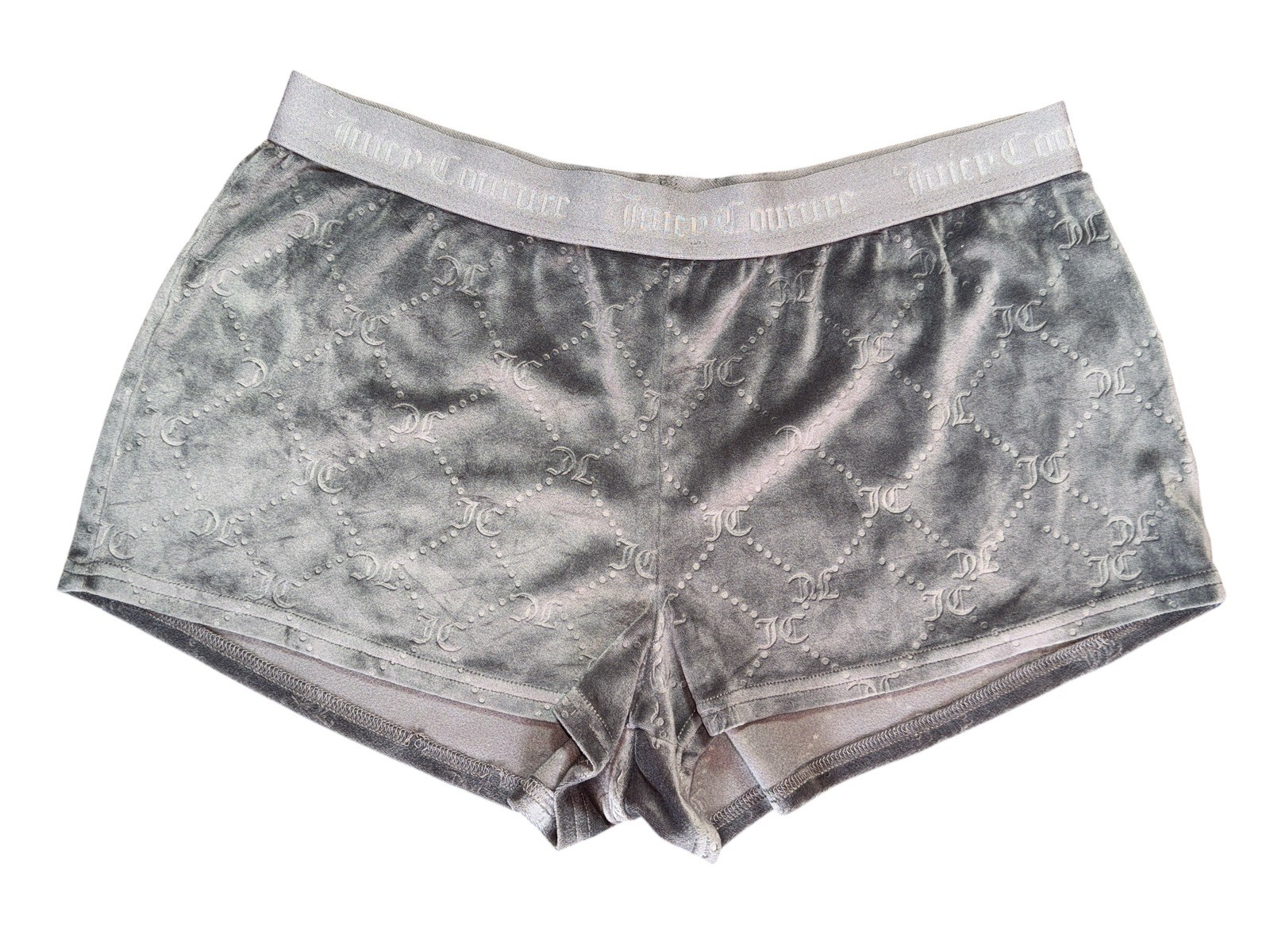 Juicy Couture Velour Womens L Gray Sleepwear Shorts Y2K Glam