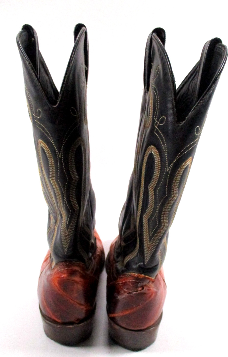 Vtg J. Chisholm Rare EXOTIC Leather Pattern Men’s Western Boots Sz 10 EE USA