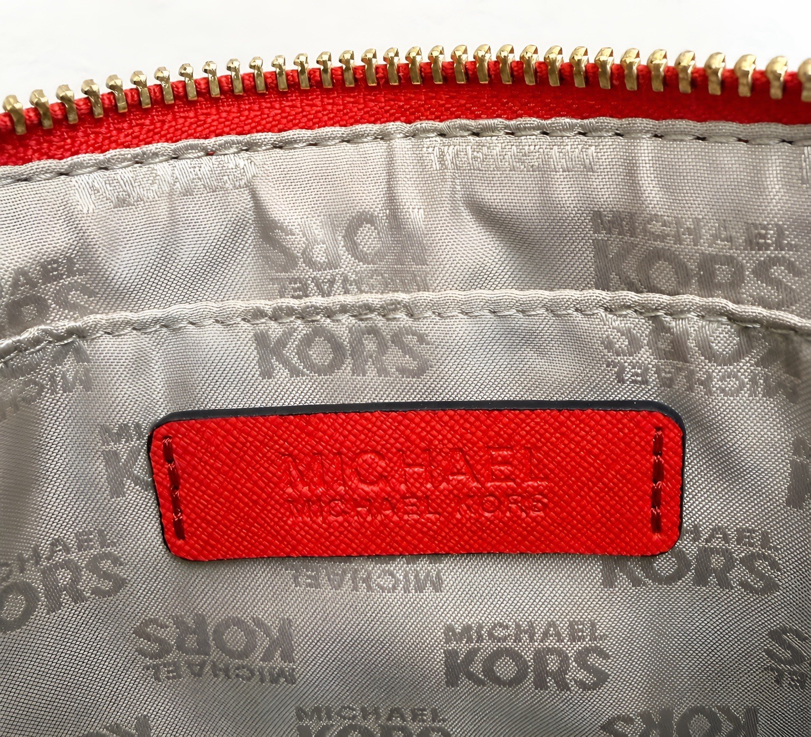 Michael Kors Jet Set Travel Floral Wristlet Clutch Wallet Red NWOT Leather