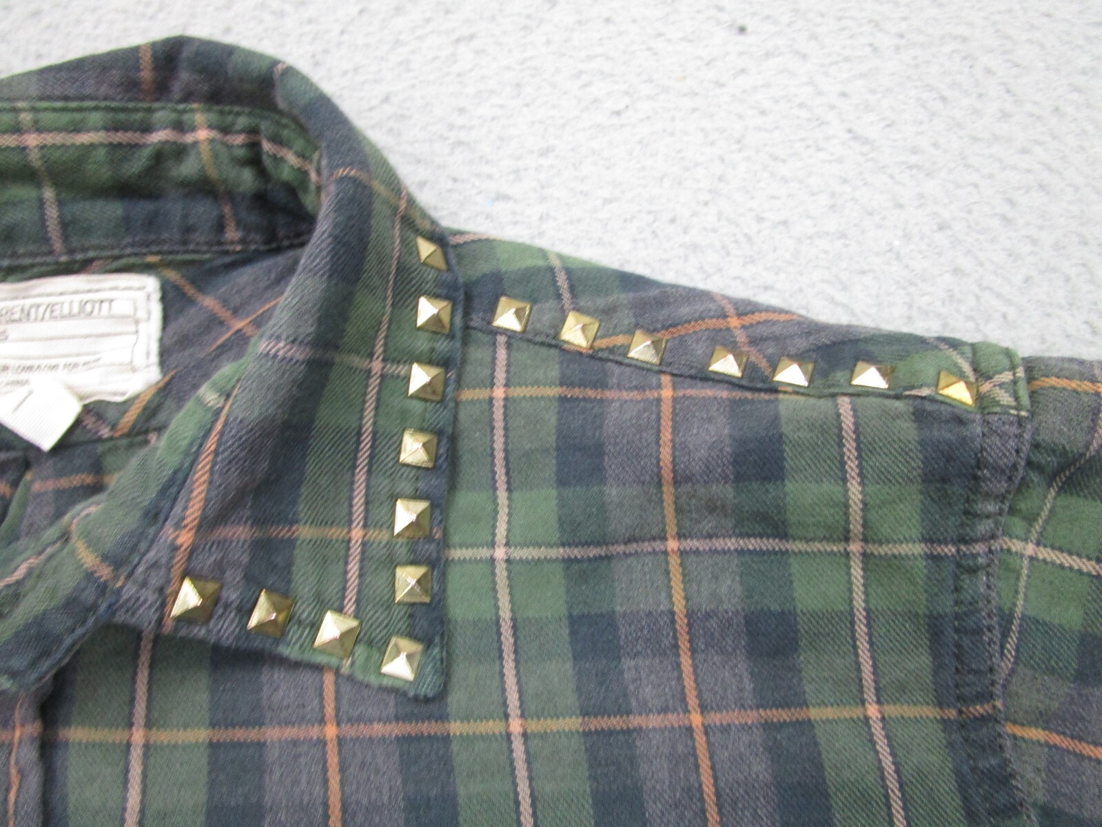 Studded Indie Shirt Womens S Oversized Boyfriend Punk Skater Grunge y2k Boho