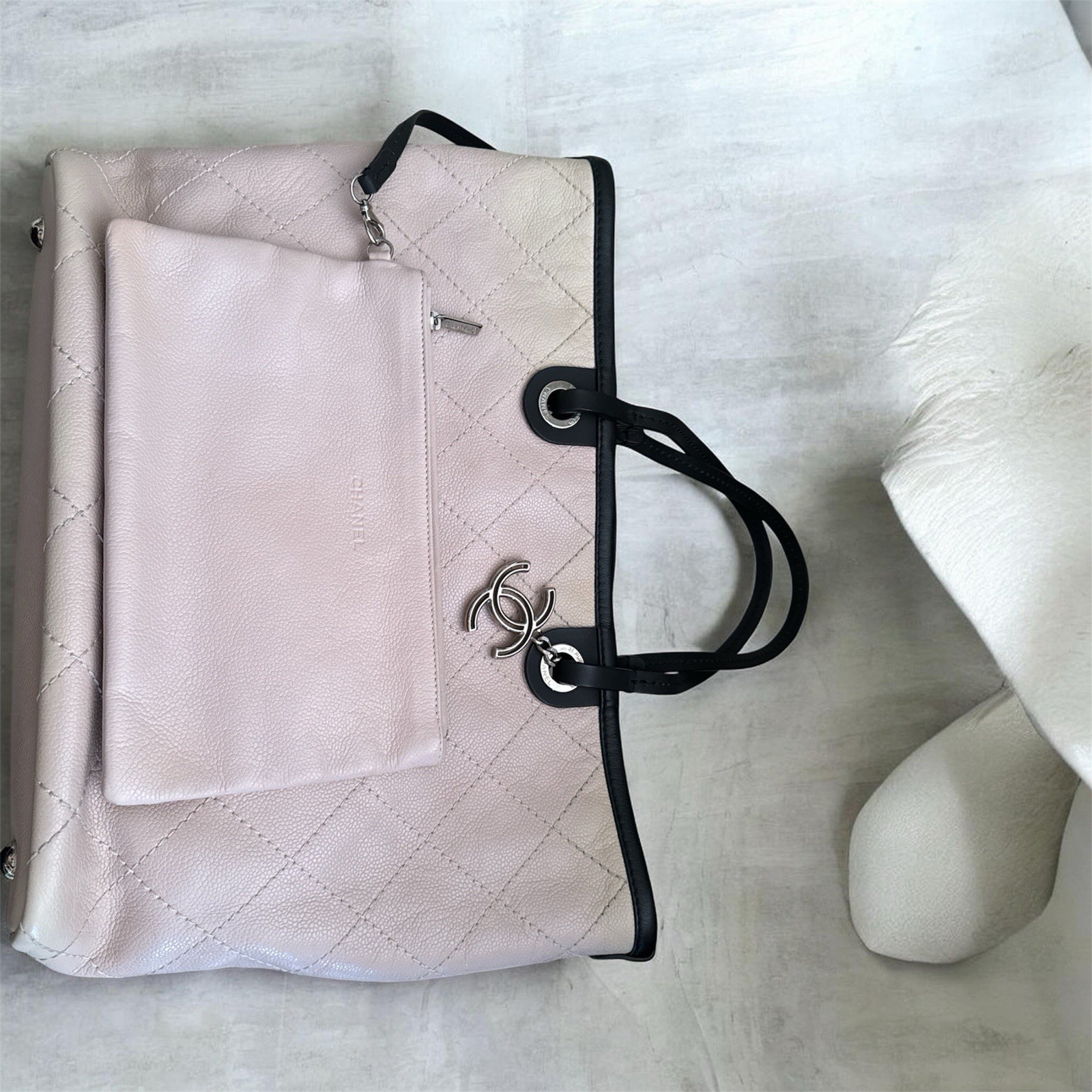 Chanel Quilted Leather Deauville Tote (Pre-loved)