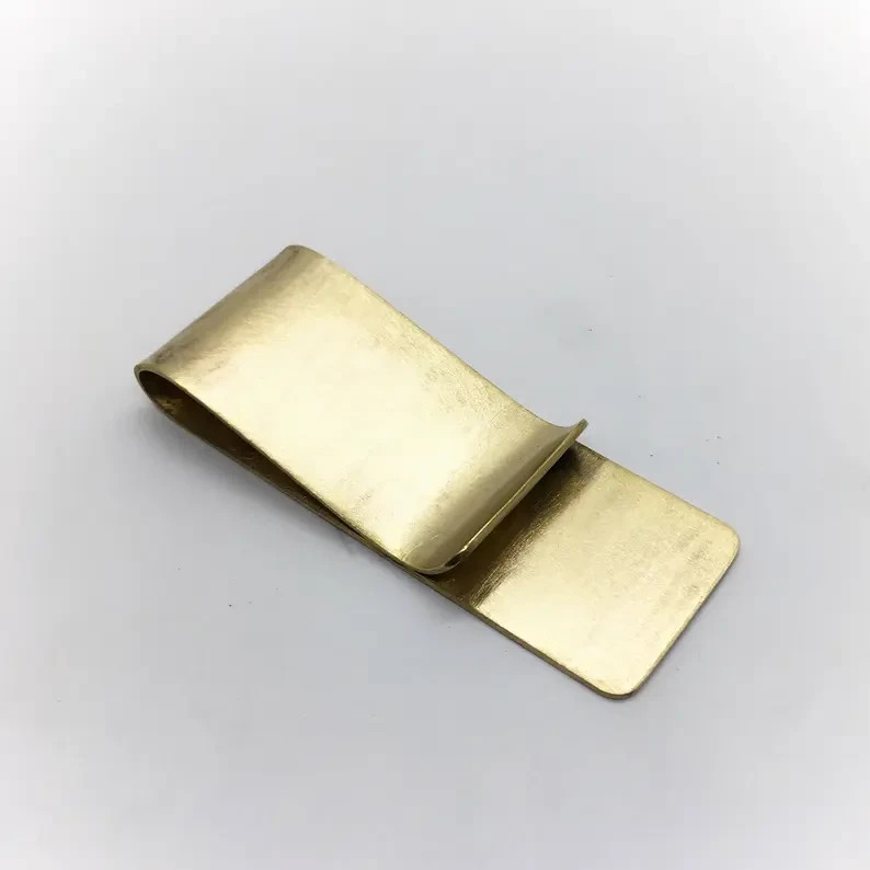 approximately 2″ inch Plain long Money Clip 18K Yellow Gold Over Unisex 1PC