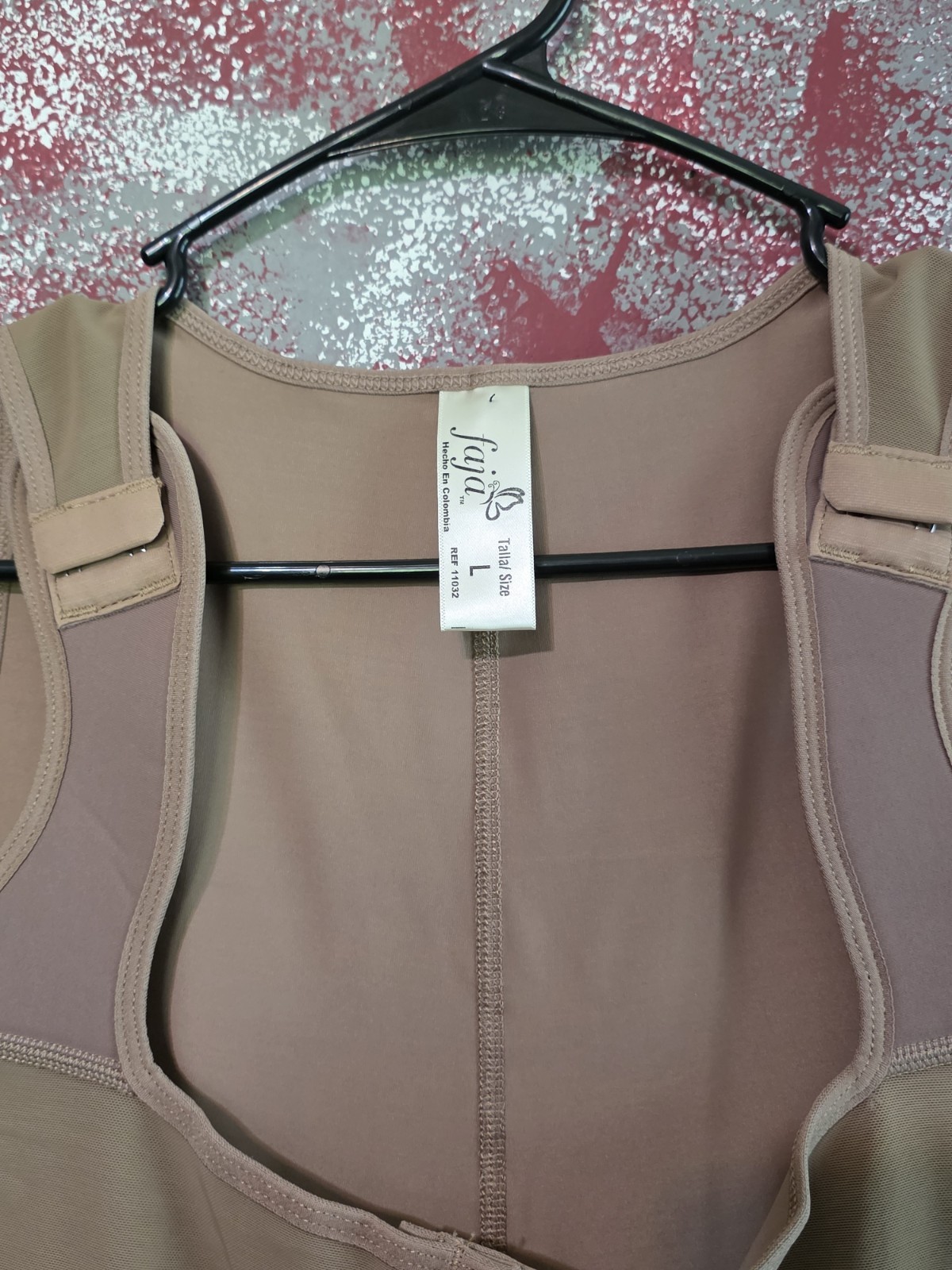 Faja LYCRA Beige Open-Bust One Piece Firm Control Shapewear L Hook & Eye