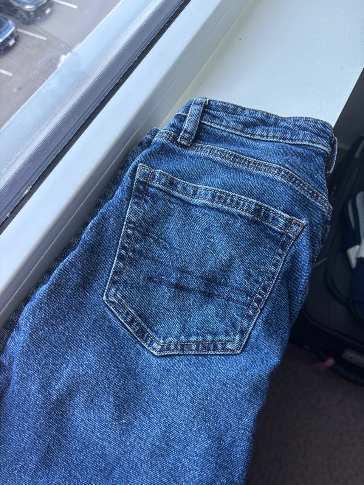 American Eagle High Rise Dark Wash Straight Leg Denim Jeans Size 000 Regular