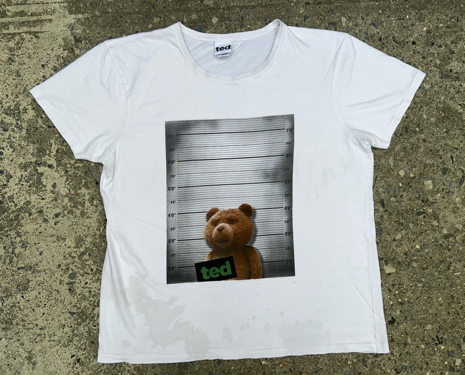 Ted 2012 Movie Mugshot Jail Bailout Shirt XL White