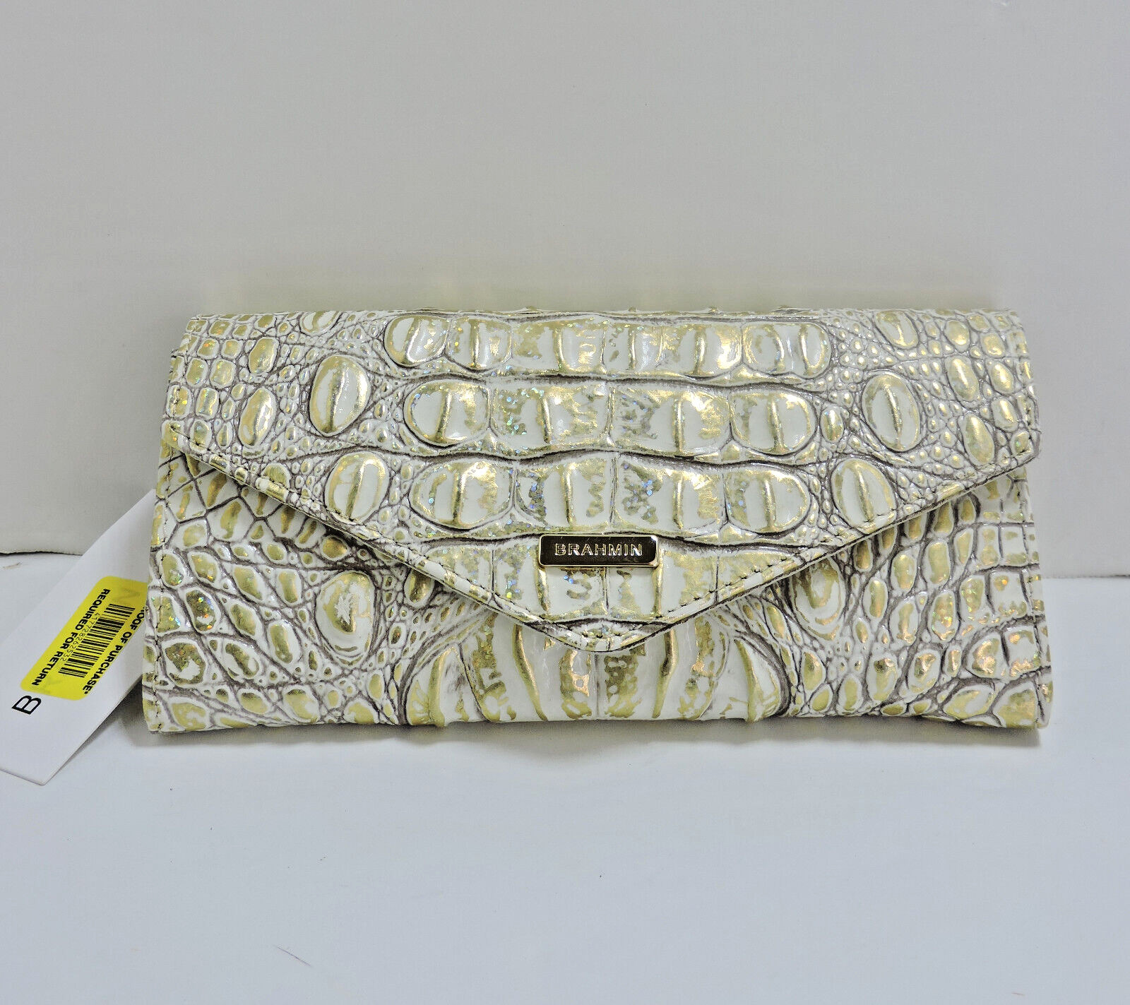 Brahmin Small Ashlee Hologram Gold Melbourne Leathe Satchel Veronica Wallet NWT