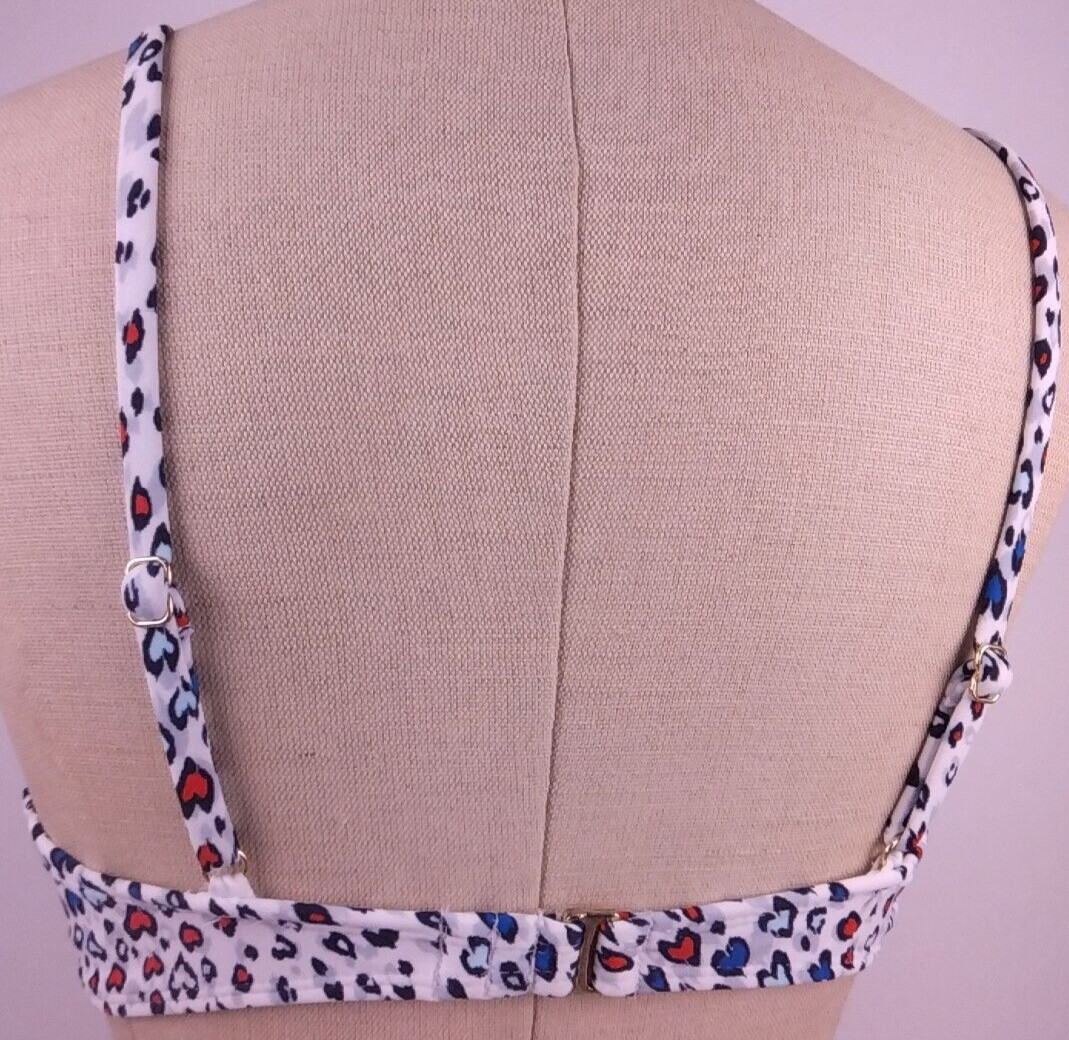 Xhilaration Ladies Colorful Nylon Heart Design Swim Top Size L (51)