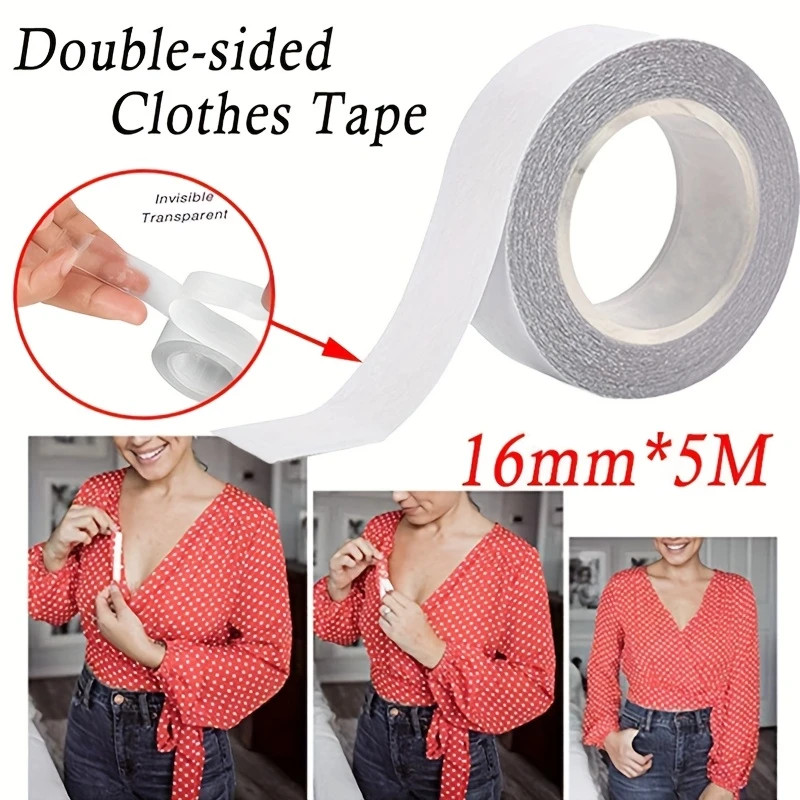 2× Double-Sided Body Tape Roll Waterproof & Sweatproof Strips for Cloth Dress US