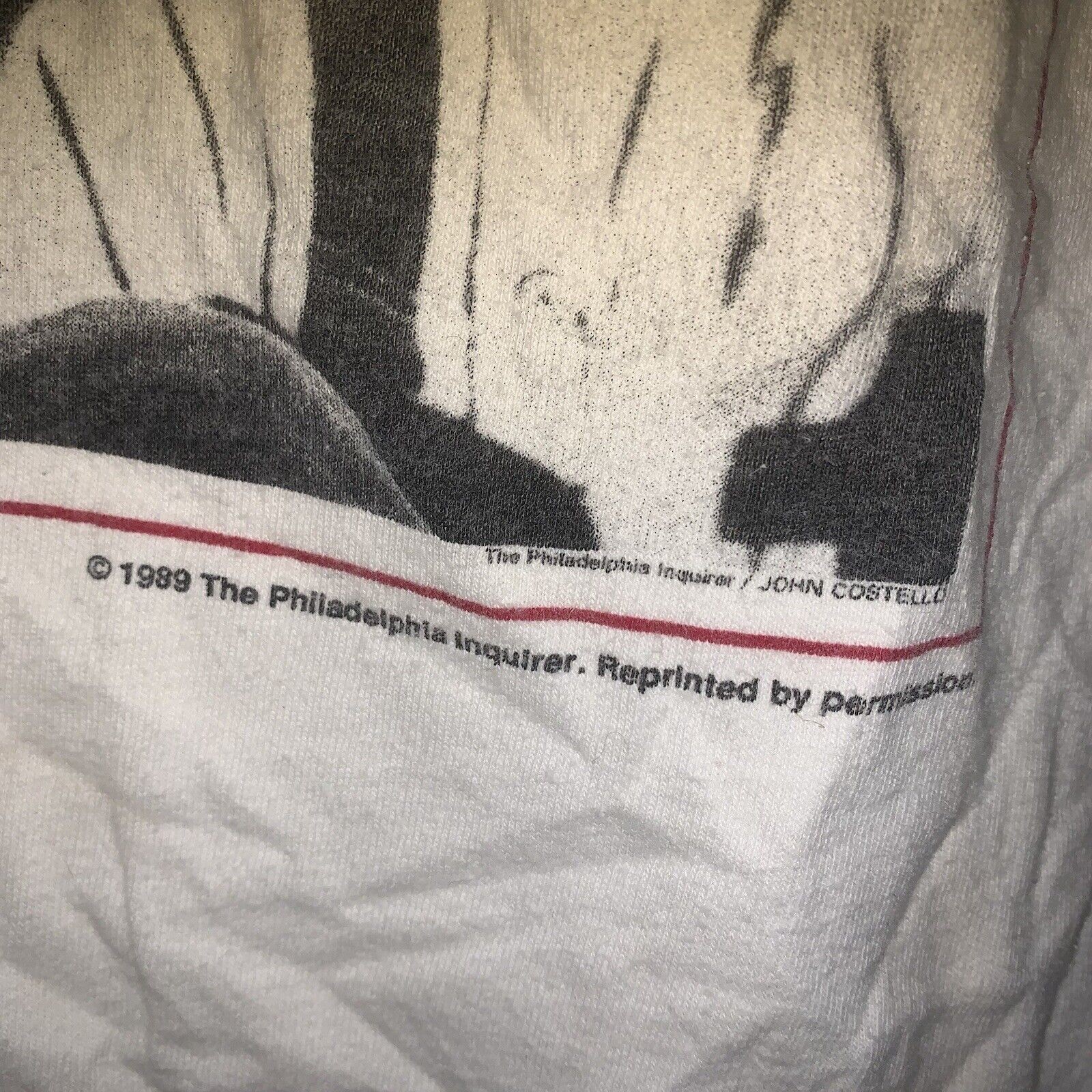 Vintage 1989 Mike Schmidt Philadelphia Phillies Front Pages MLB Stedman Shirt S