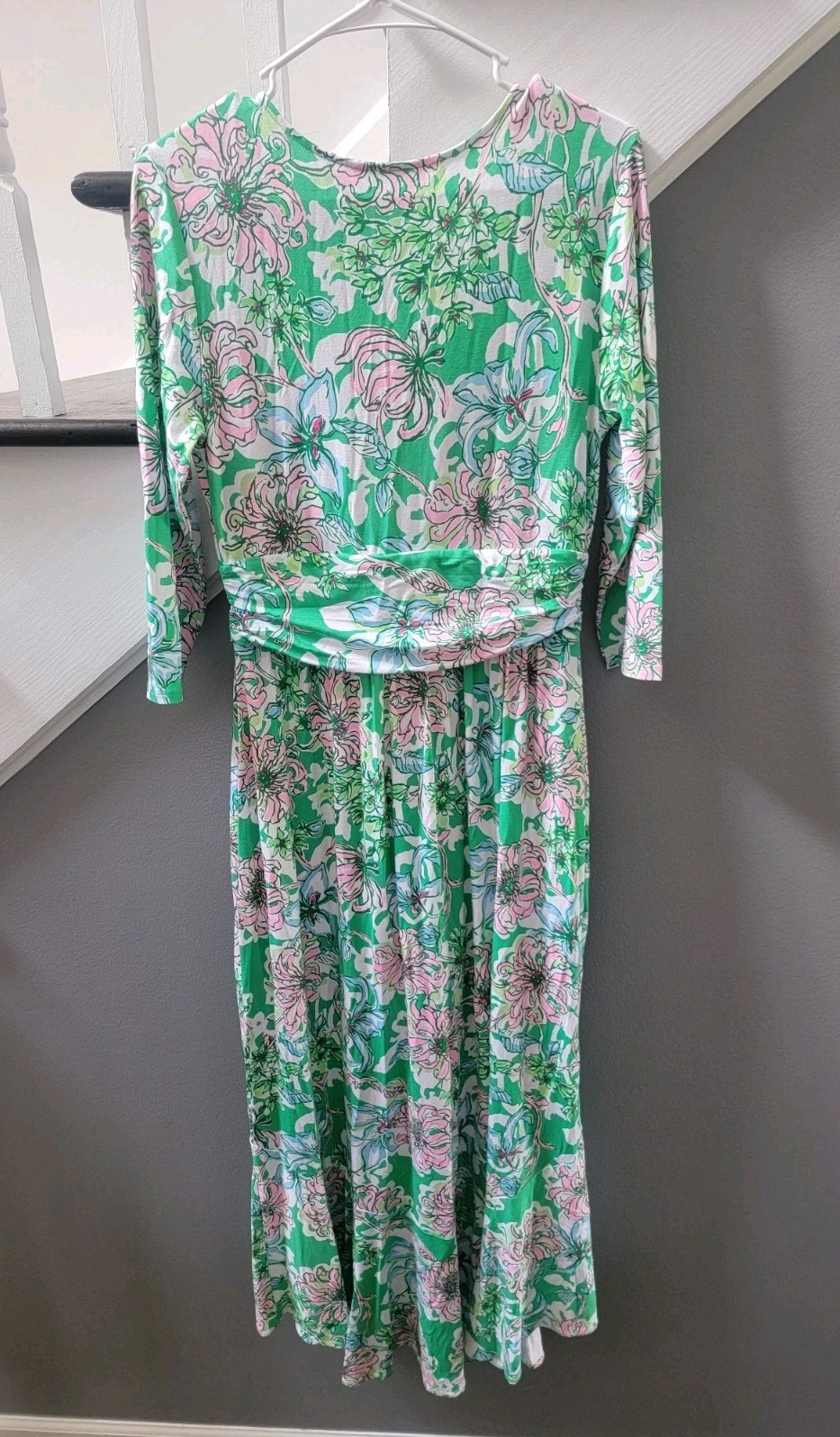 Lilly Pulitzer Women’s Moana 3/4 Sleeve Maxi Dress Spearmint Blossom Small