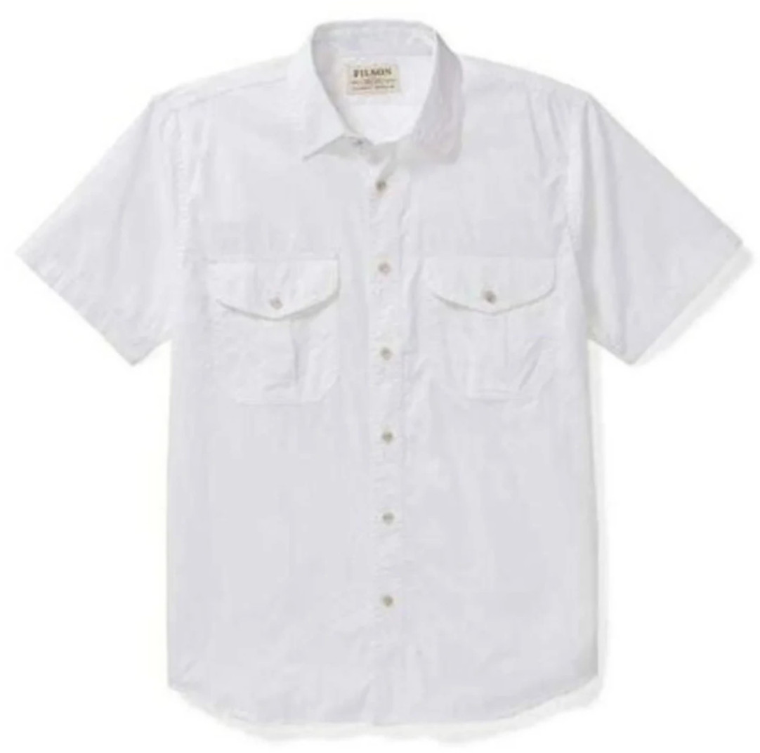 Filson Short Sleeve Feather Cloth Shirt – XS – 20008229 Button Up Solid Plaid SS