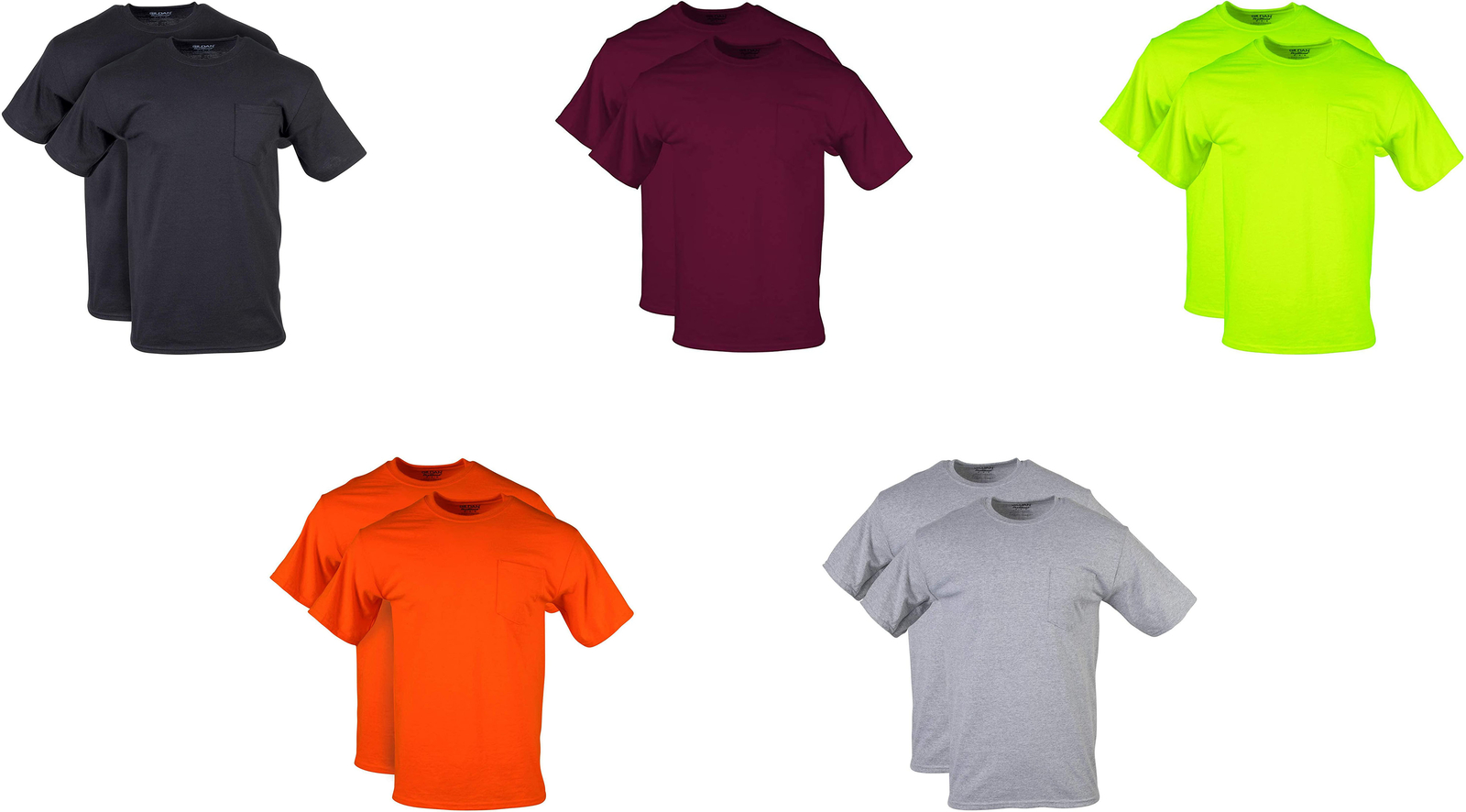 Gildan Men’s DryBlend Workwear T-Shirts with Pocket (2 Pack)
