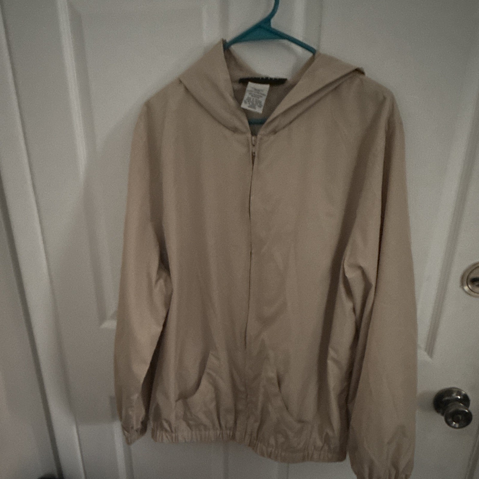 Sage Harbor Sport Leisure Extreme Women’s Hooded Full Zip Windbreaker S Beige