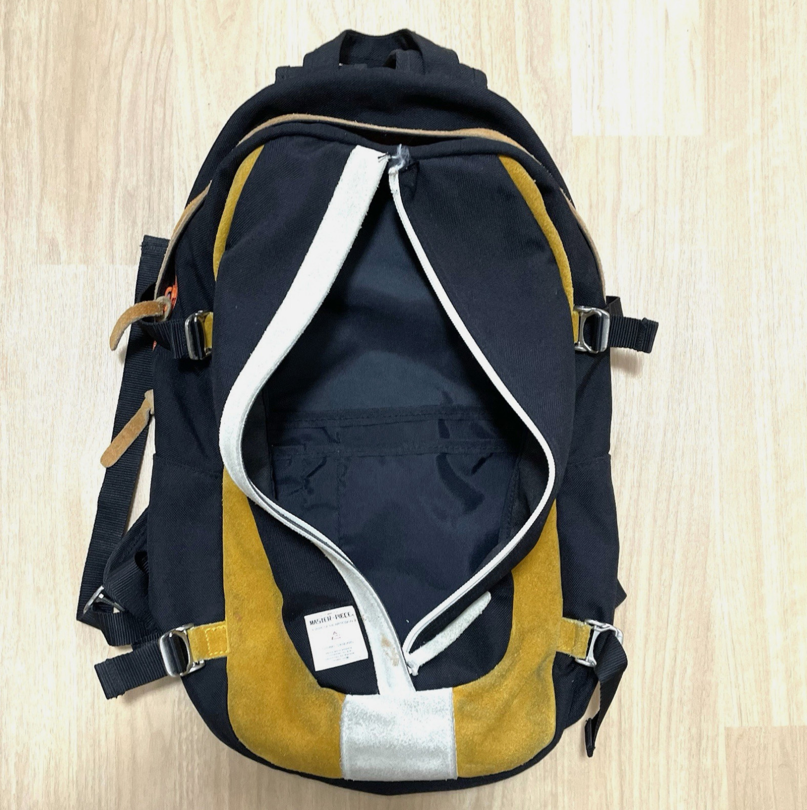 Masterpiece MSPC Backpack Bag Yellow Suede Leather Thin Made Japan RRP $339 RARE