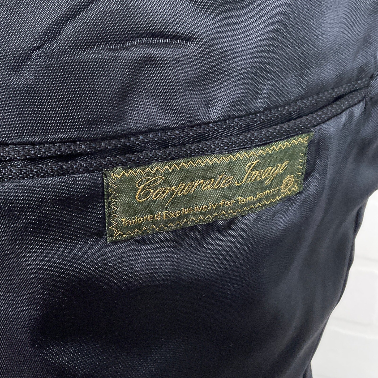 Tom James Corporate Image Blazer Men 42 Blue Black Birdseye Two Button Jacket