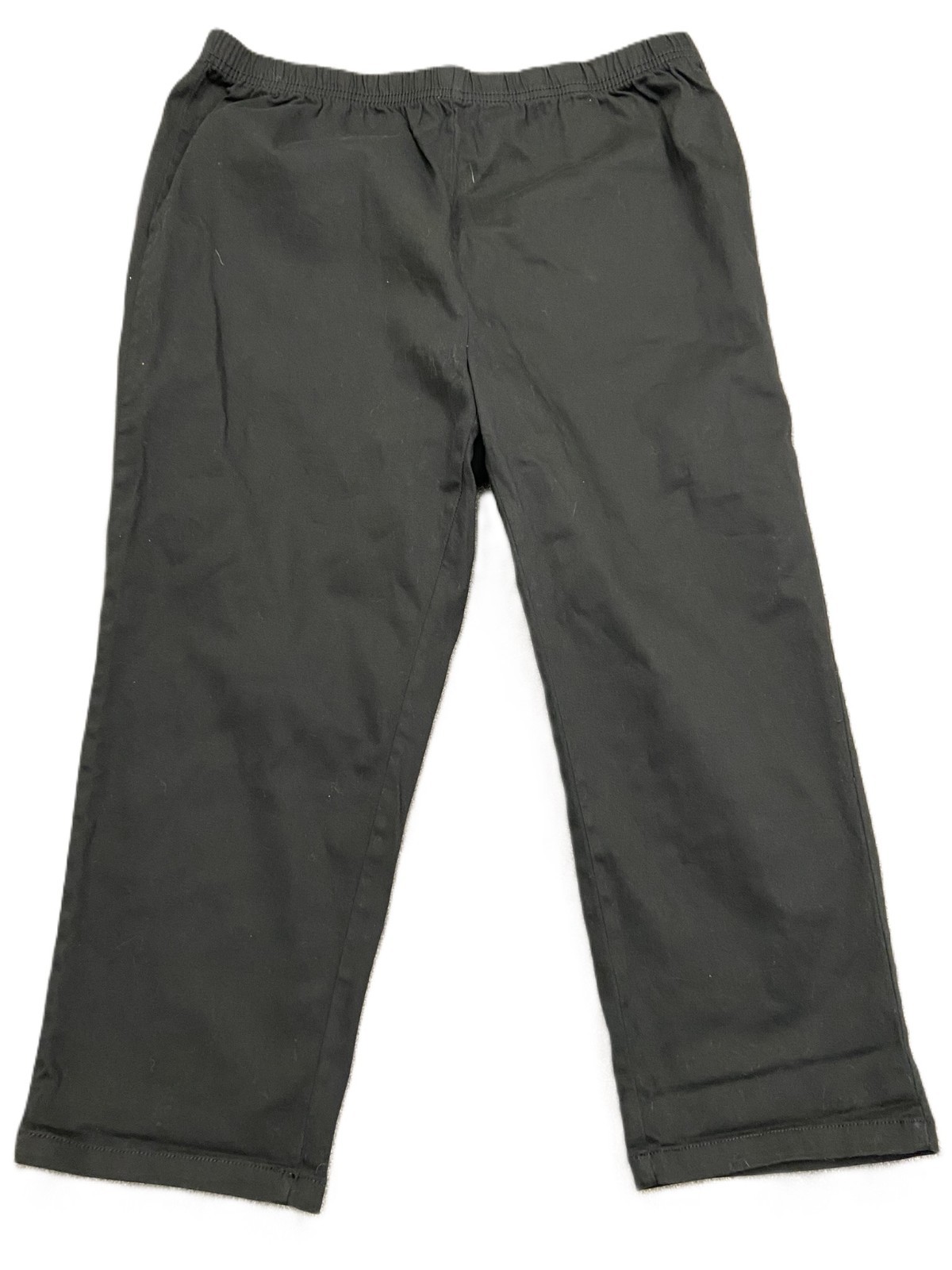 LabelBe Womens Black Elastic Waist Cropped Trousers W36-38 L22 Size 20