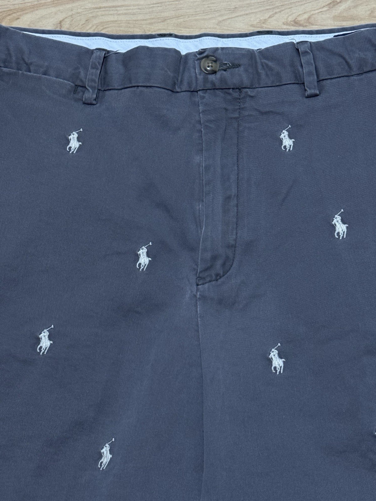 POLO RALPH LAUREN EMBROIDERED PONY LOGO ZIPPER FLY CHINO CASUAL SHORTS SZ 34