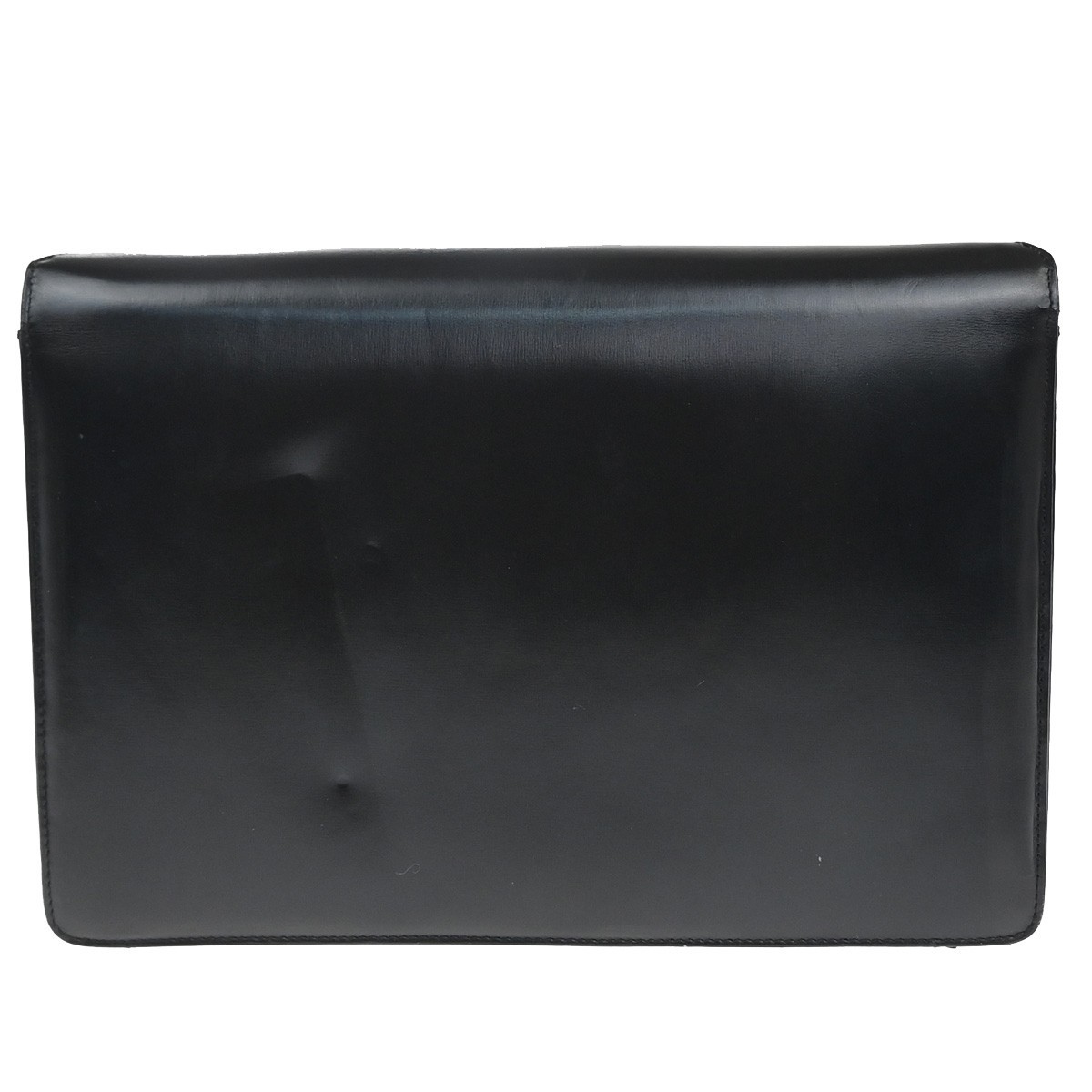 CELINE PARIS Logo Horse Carriage Shoulder Bag Leather Black Gold Italy 38KP606