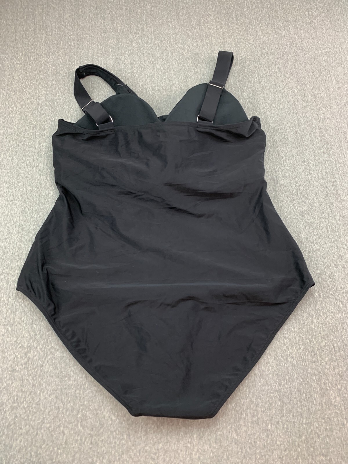 Black Blue Ombre 1 pc Swimsuit Womens 2XL Wide Strap Adjustable Silky High Back