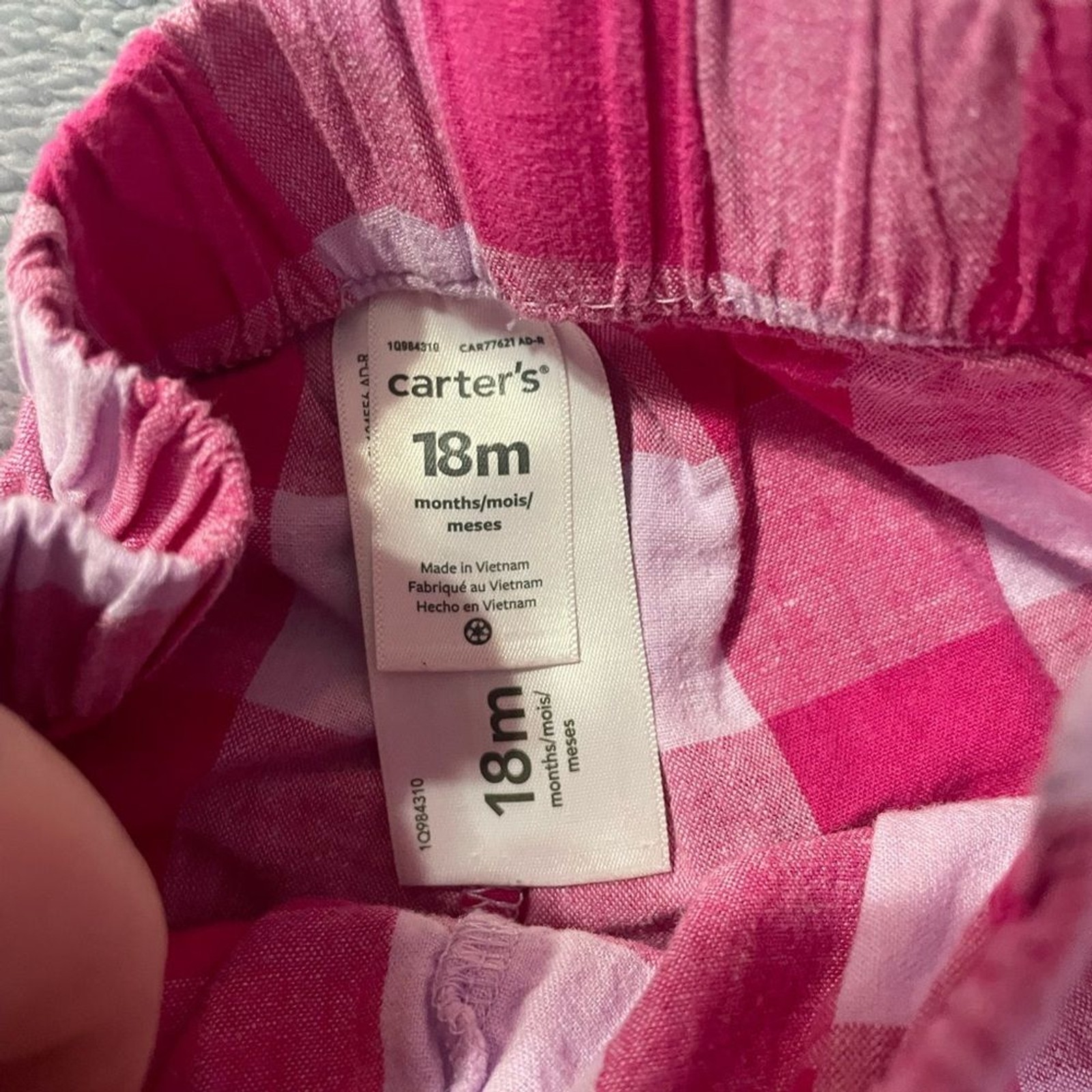 Carter’s Girls Plaid Shorts 18 Month
