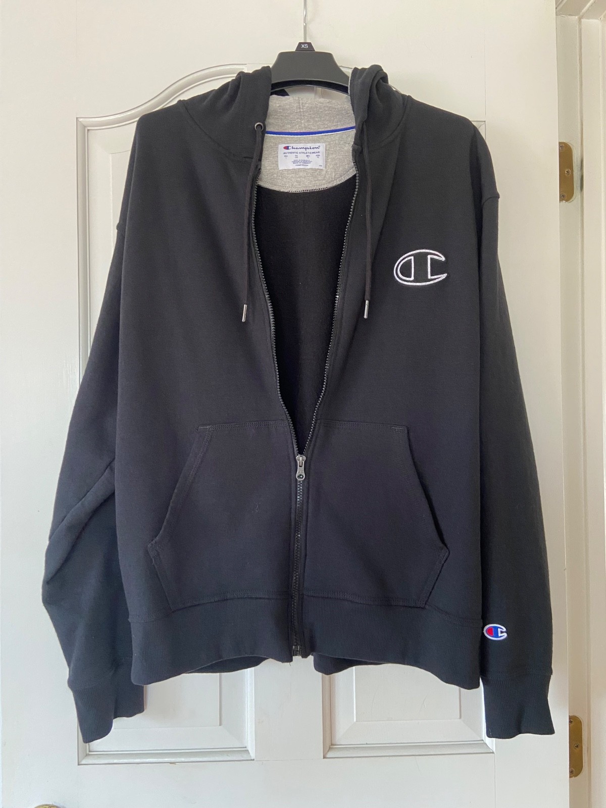 Champion Powerblend Double Dry Action Fleece Full Zip Hoodie Black Size L