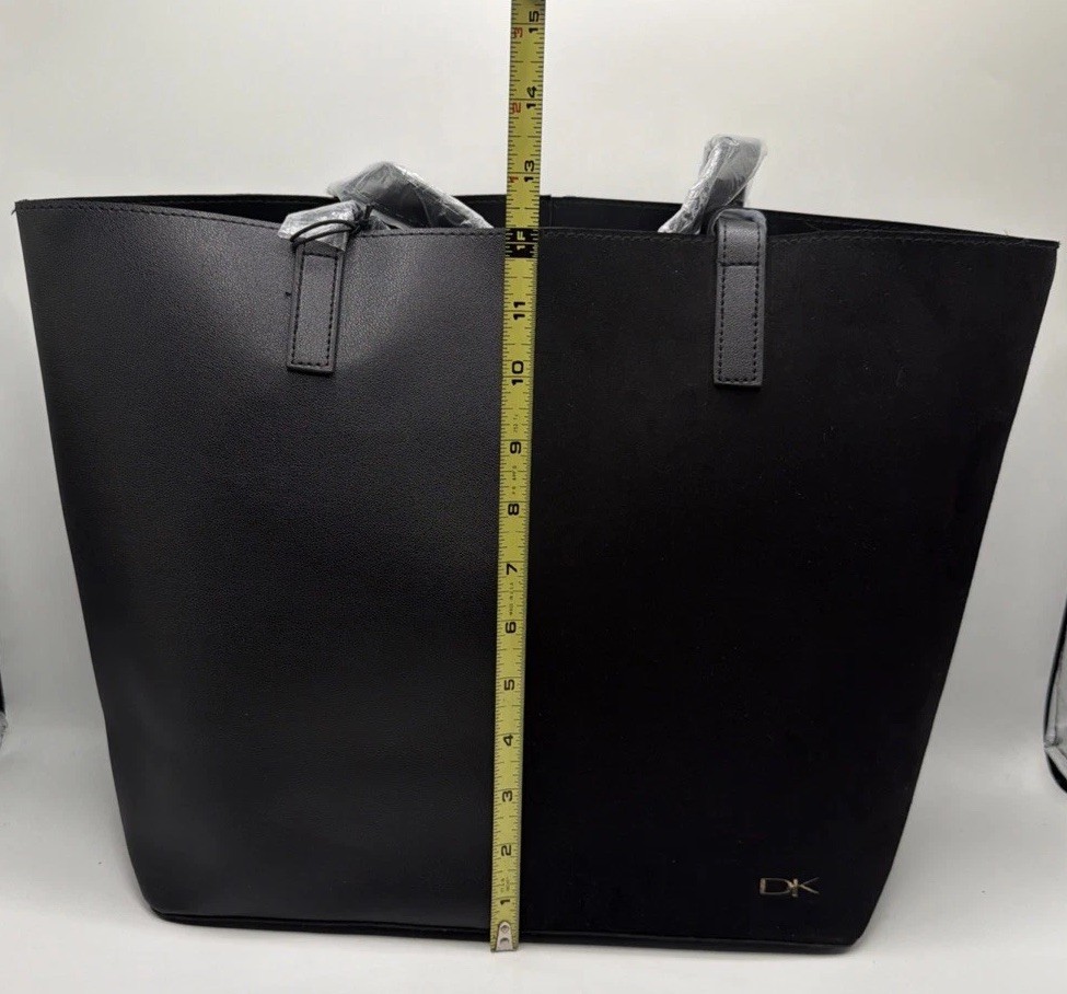 Donna Karen Large Two Tone Vegan Leather and Suede Tote Bag. Brand New w/Tags.