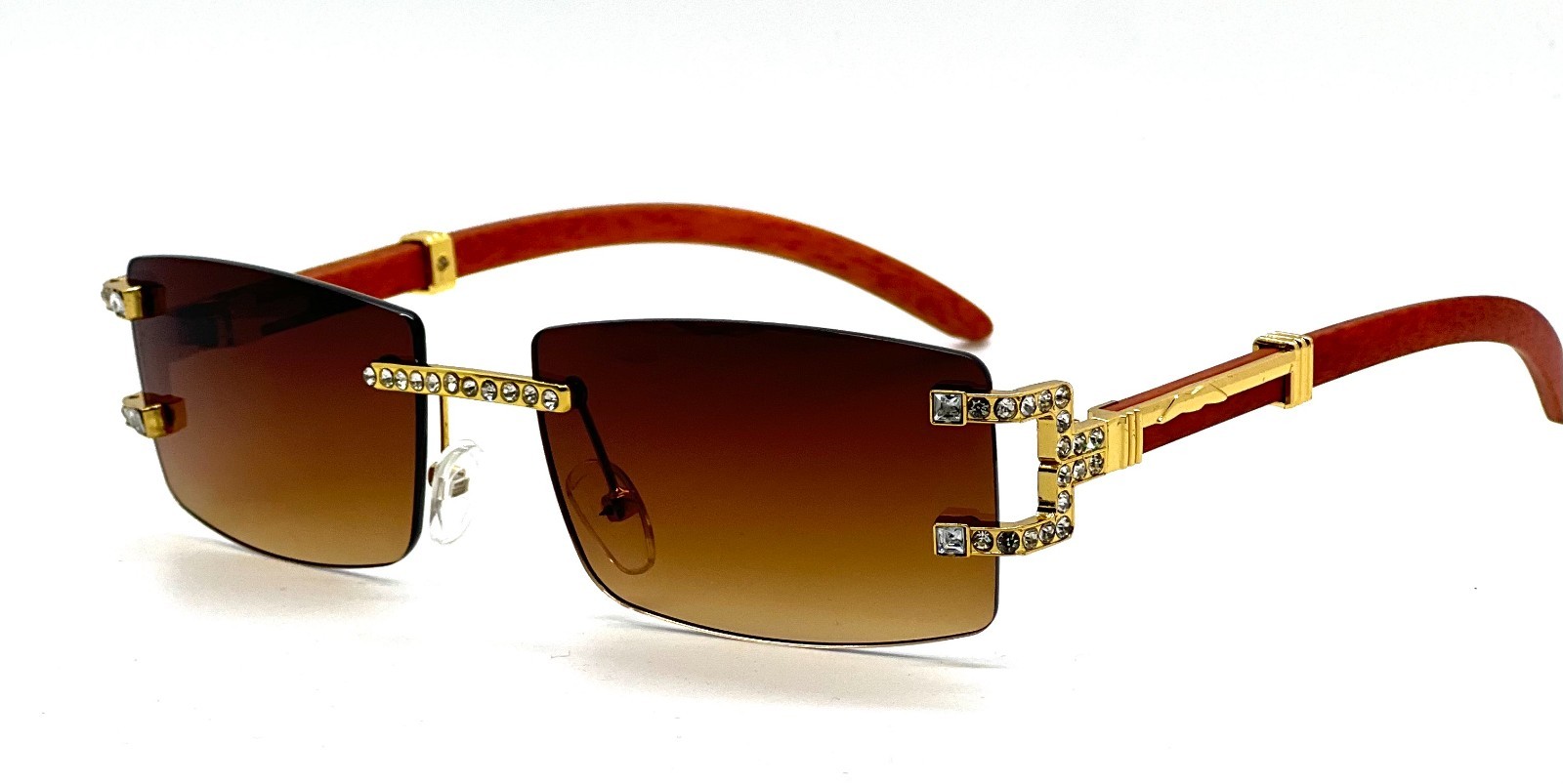 Hip Hop Sunglasses Men Designer Rimless Bling Diamond Shades Classic Rapper New