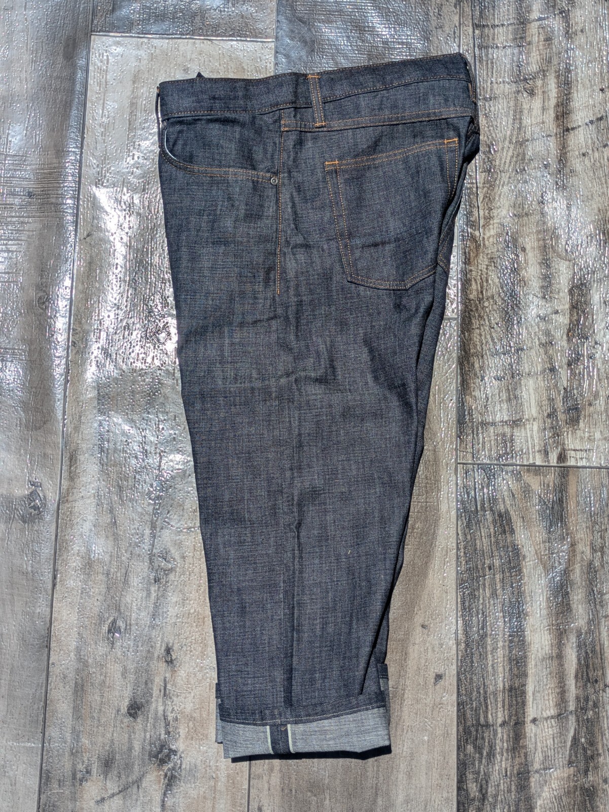 Mens Gustin #37 9oz Light Japan Selvedge Denim Cropped Slim Jeans 34×22.75 Raw