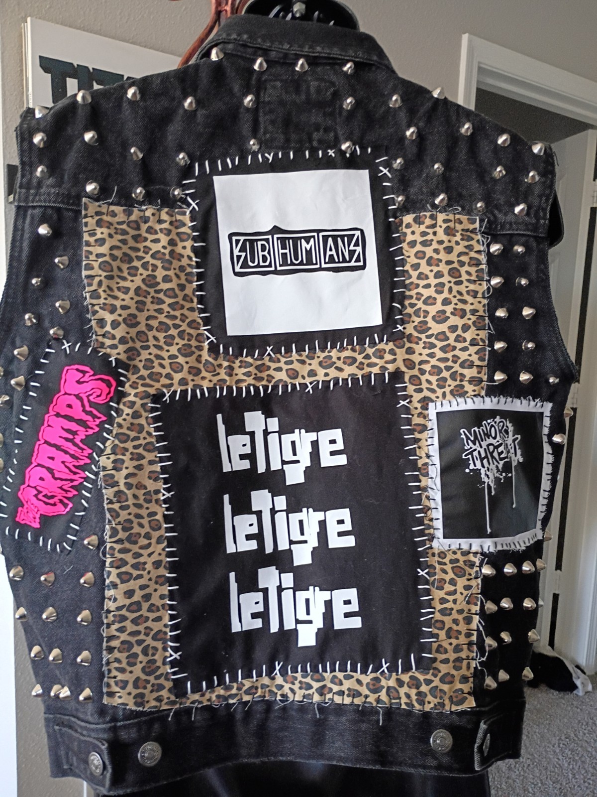 Custom Punk, Metal, Rock Denim Jacket Battle Vest With Patches and studs