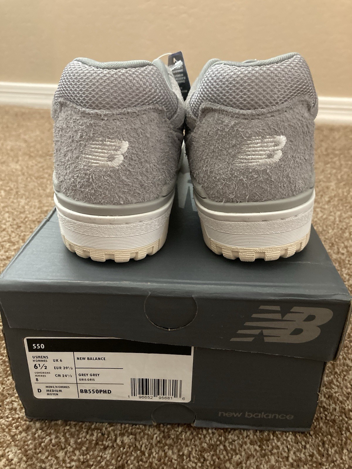 New Balance 550 Slate Grey Low Top Suede Shoes
