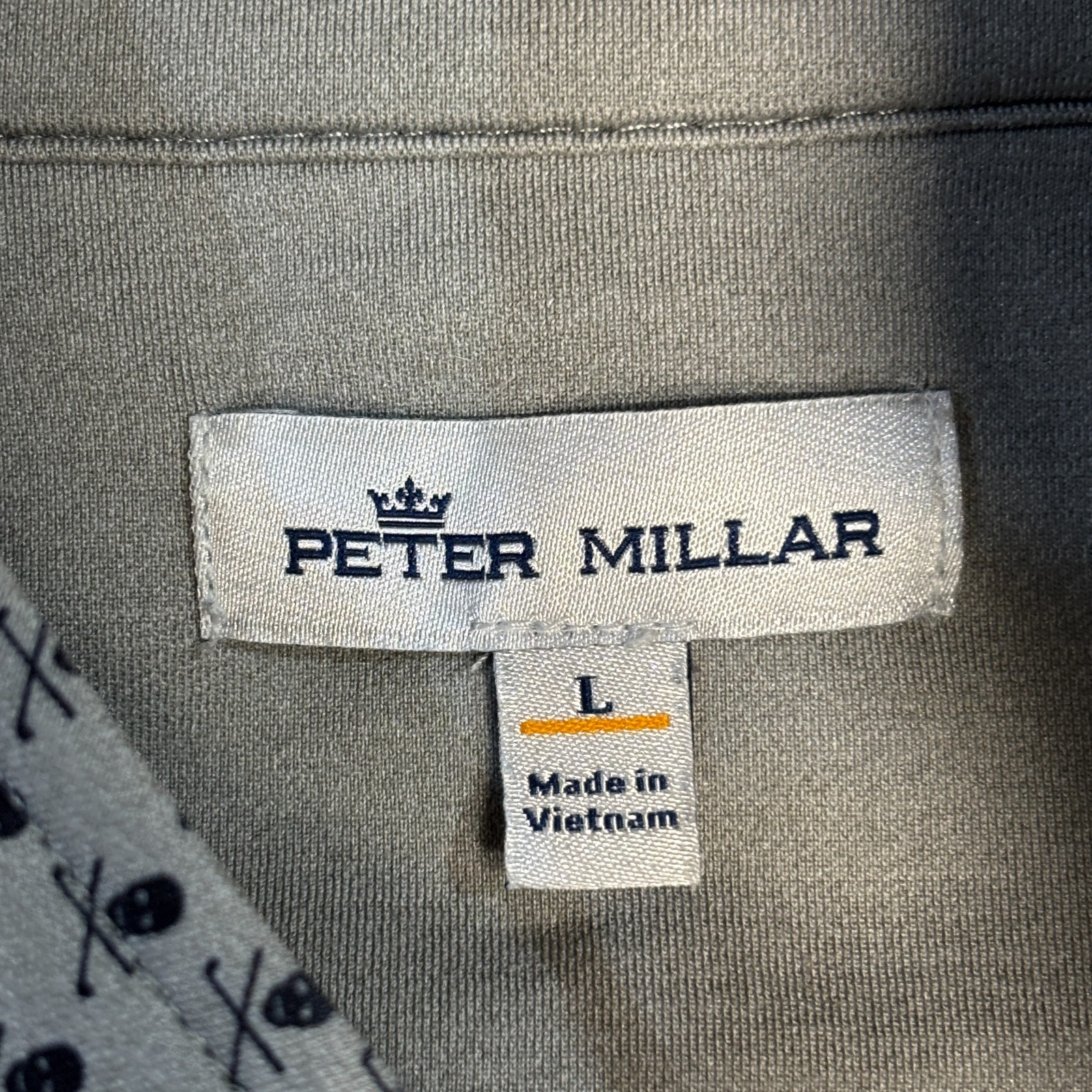 Peter Millar Men 1/4 Zip Pullover Golf Top Size Large Skull Prints C103 -16