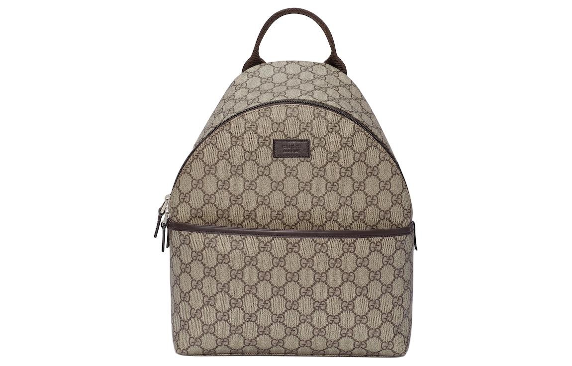 GUCCI Logo Patch Zip Up Backpack 9.8 x 4.3 x 12.6 in